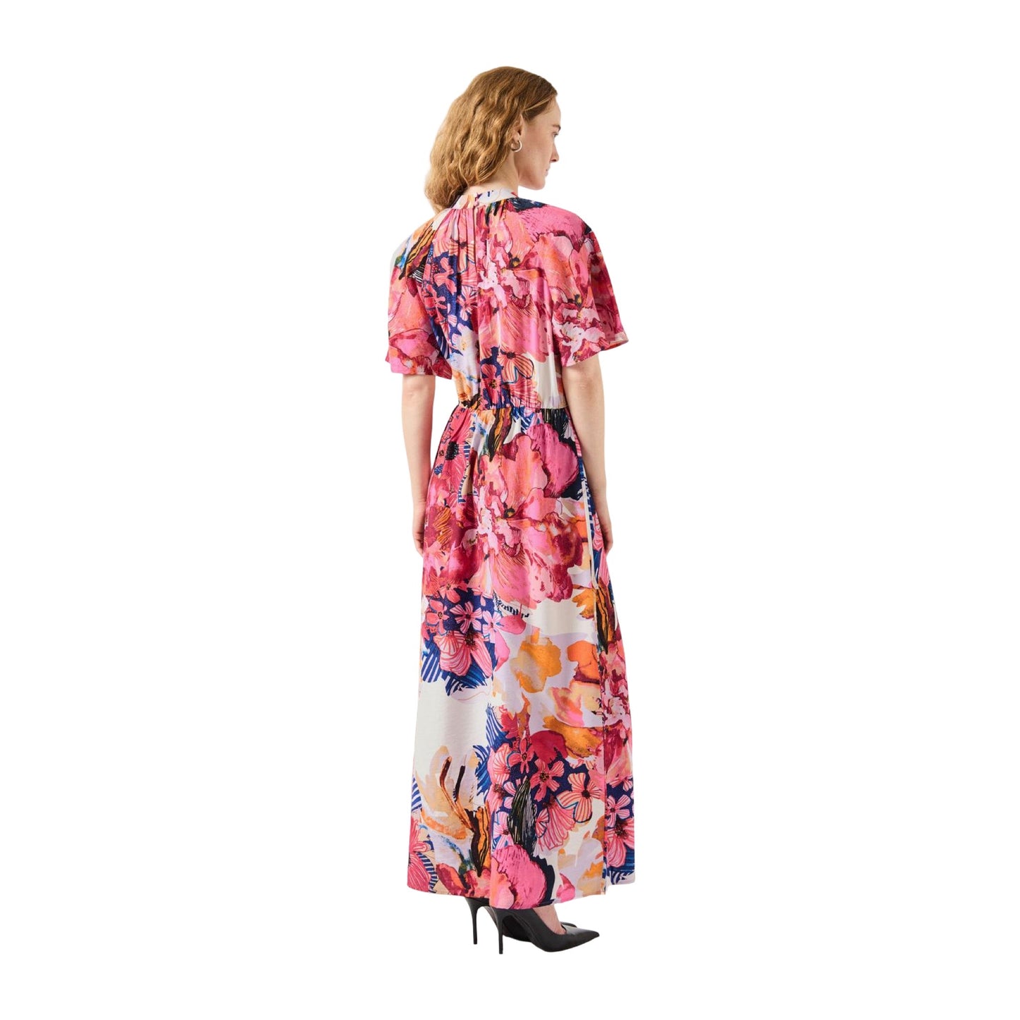YAS - Yasdelphi SS Ankle Dress S. - Sachet pink Delphi print - Merle og Wilde ApS