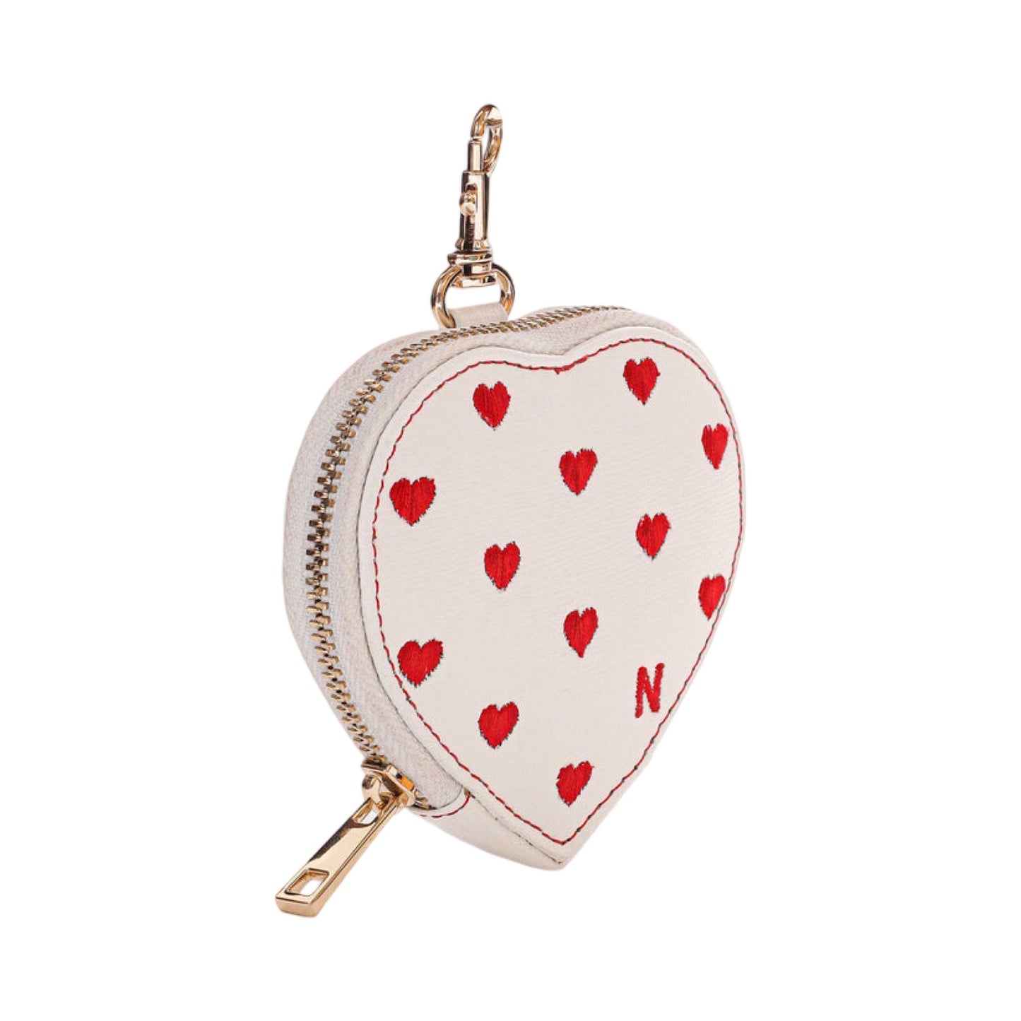 Nunoo - Heart Coin pocket florence White w. Gold - Merle og Wilde ApS