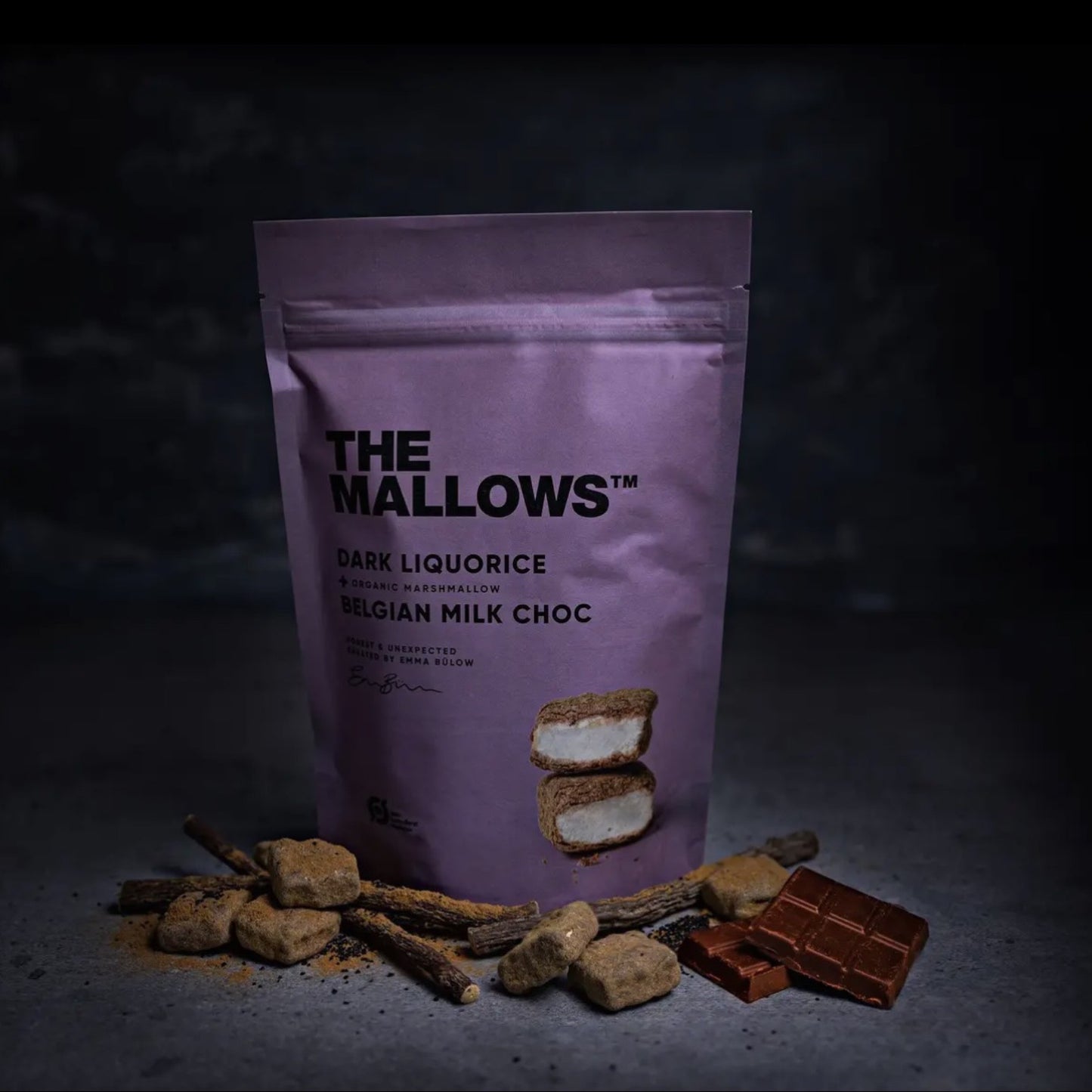 The Mallows - Lakrids skumfiduser og mørk chokolade - Merle og Wilde ApS