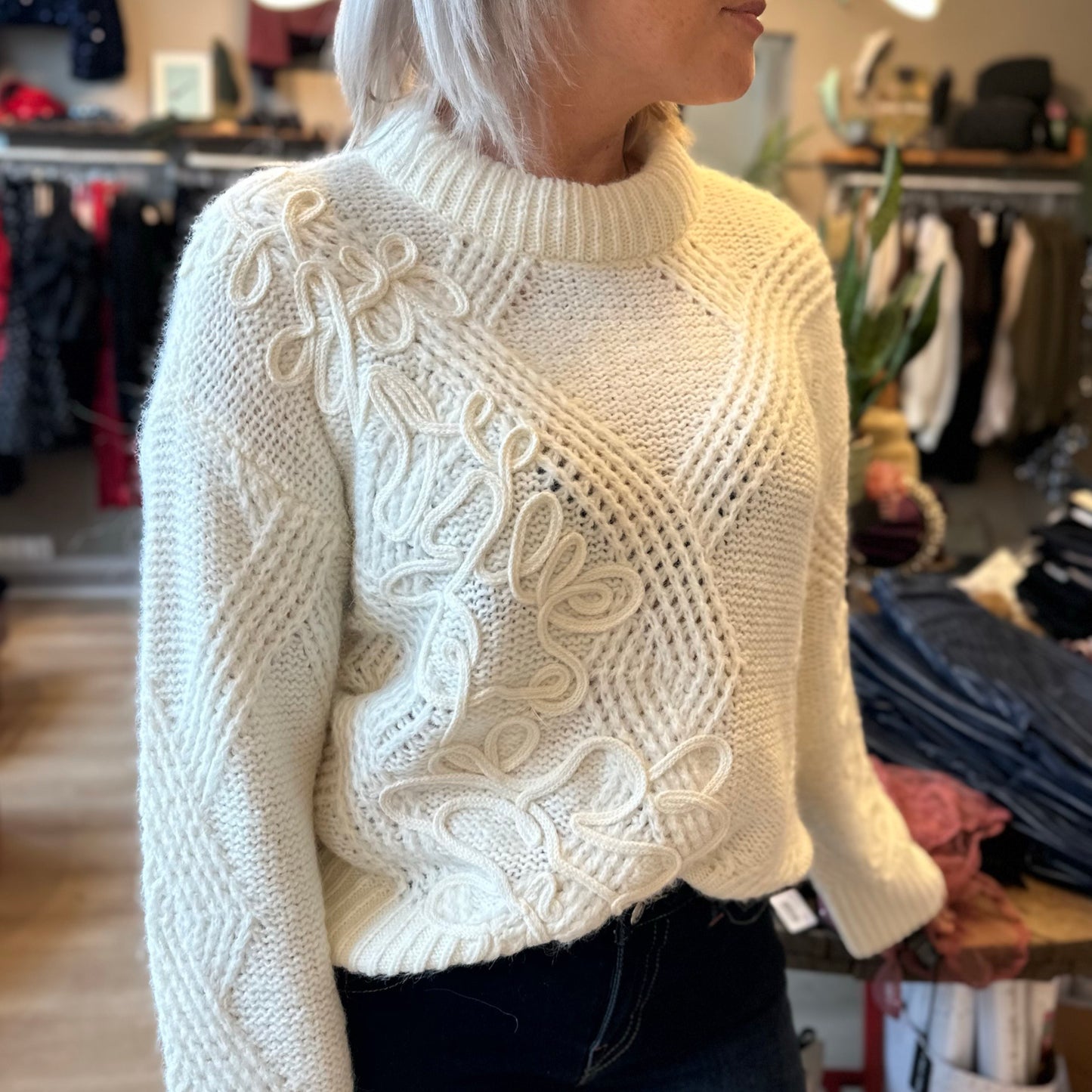 YAS - Yasfloro LS knit pullover - Merle og Wilde ApS