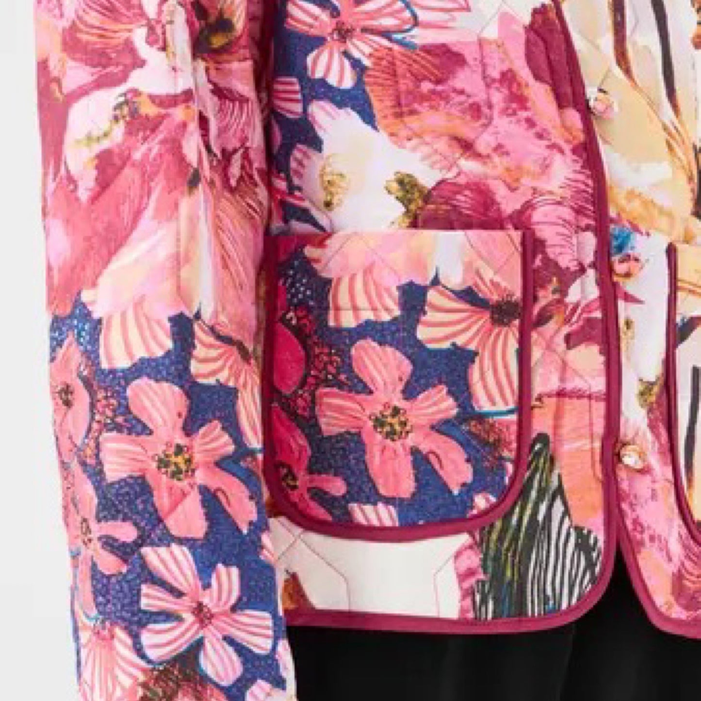 YAS - Yasdelphi Quilted jacket s. - Sachet pink Delphi print - Merle og Wilde ApS