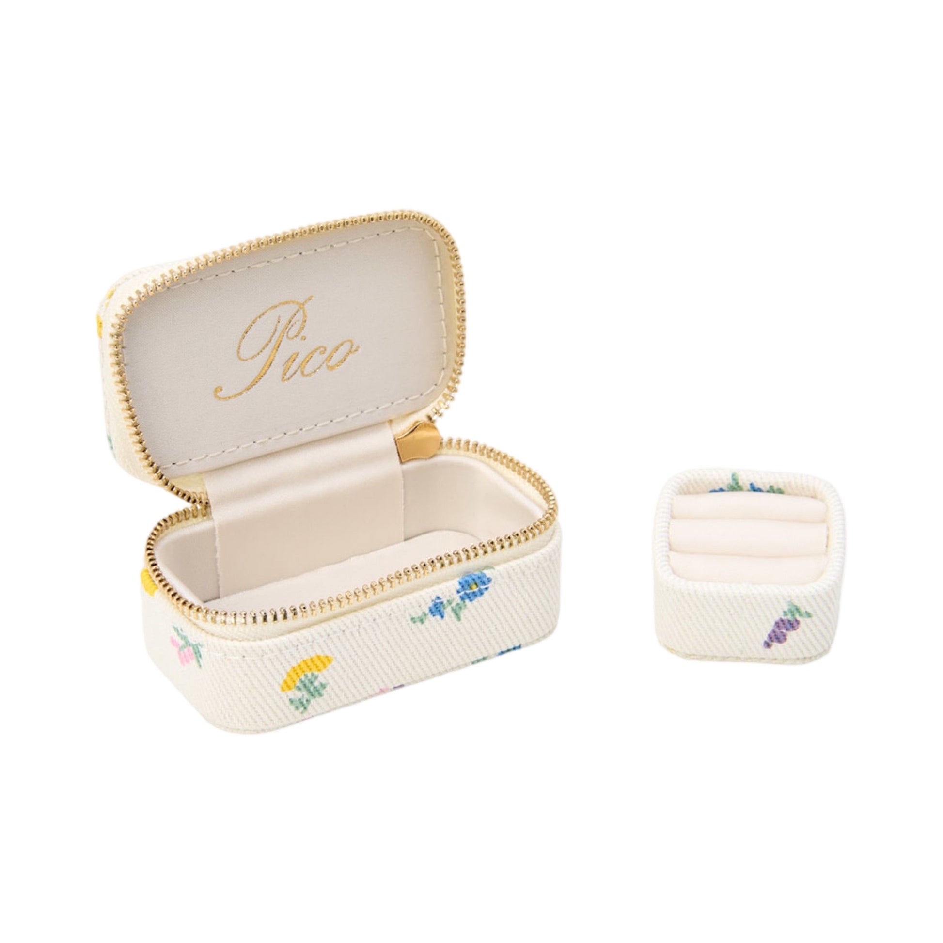 Pico - Small tricket Box (smykkeskrin) - Ivory flower - Merle og Wilde ApS