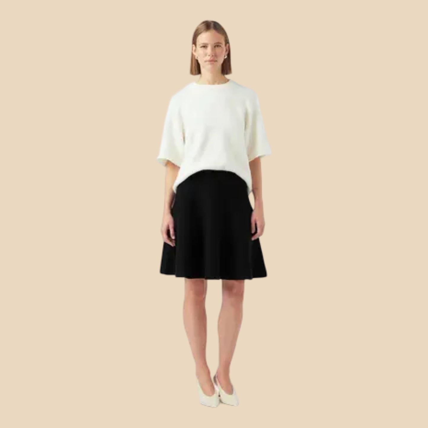 YAS - Yasfonny HW knit skirt s. Noos - Black - Merle og Wilde ApS