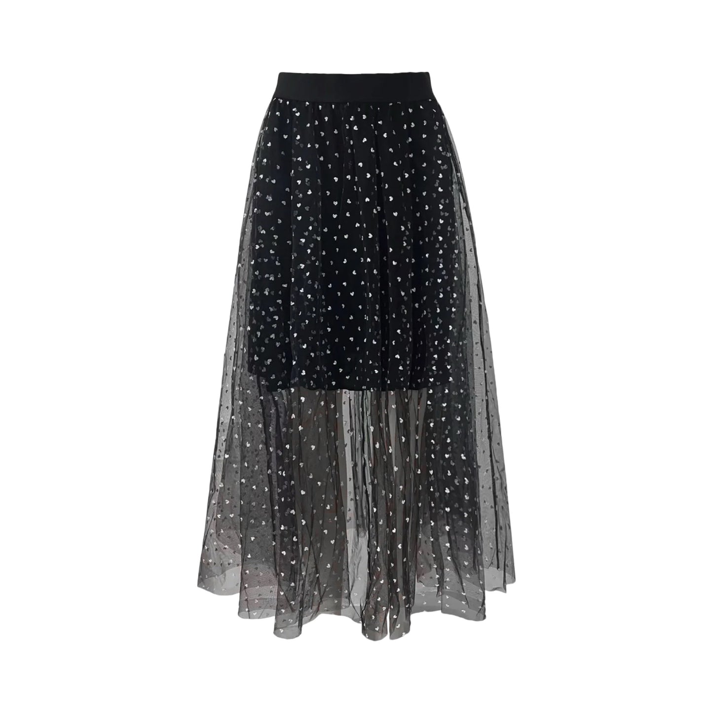 Liberte - Tulle heart skirt - Black small hearts - Merle og Wilde ApS