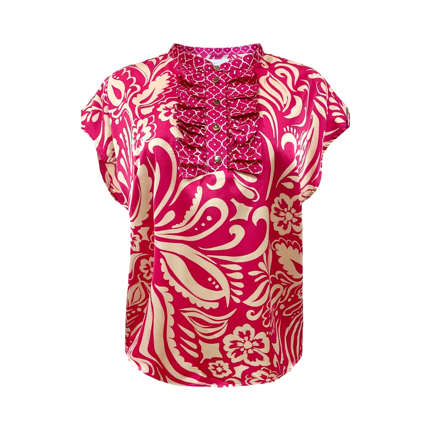 Preorder juli - Liberté - Tia - frill - Blouse - pink - Merle og Wilde ApS