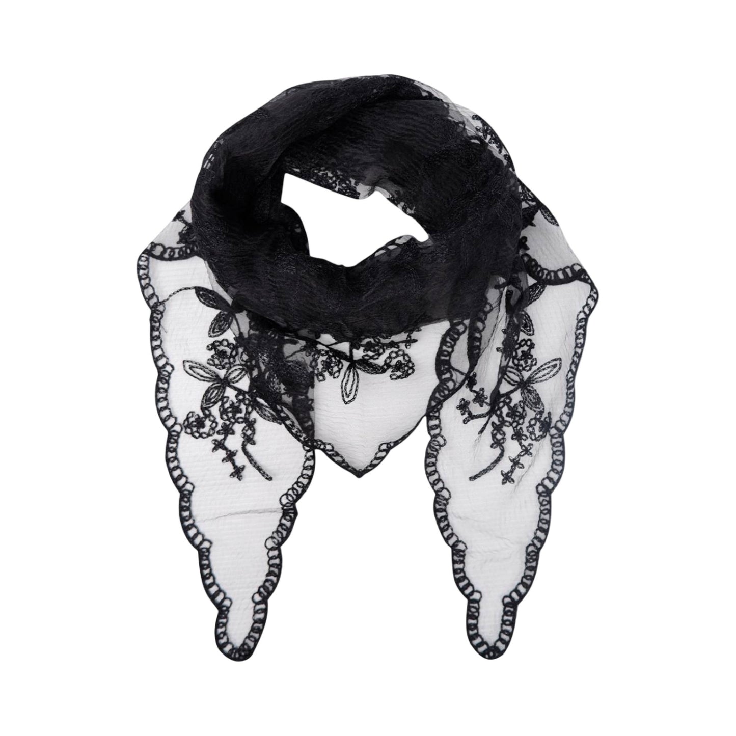 Black colour - BCmiriana trianglenlace scarf - Black - Merle og Wilde ApS