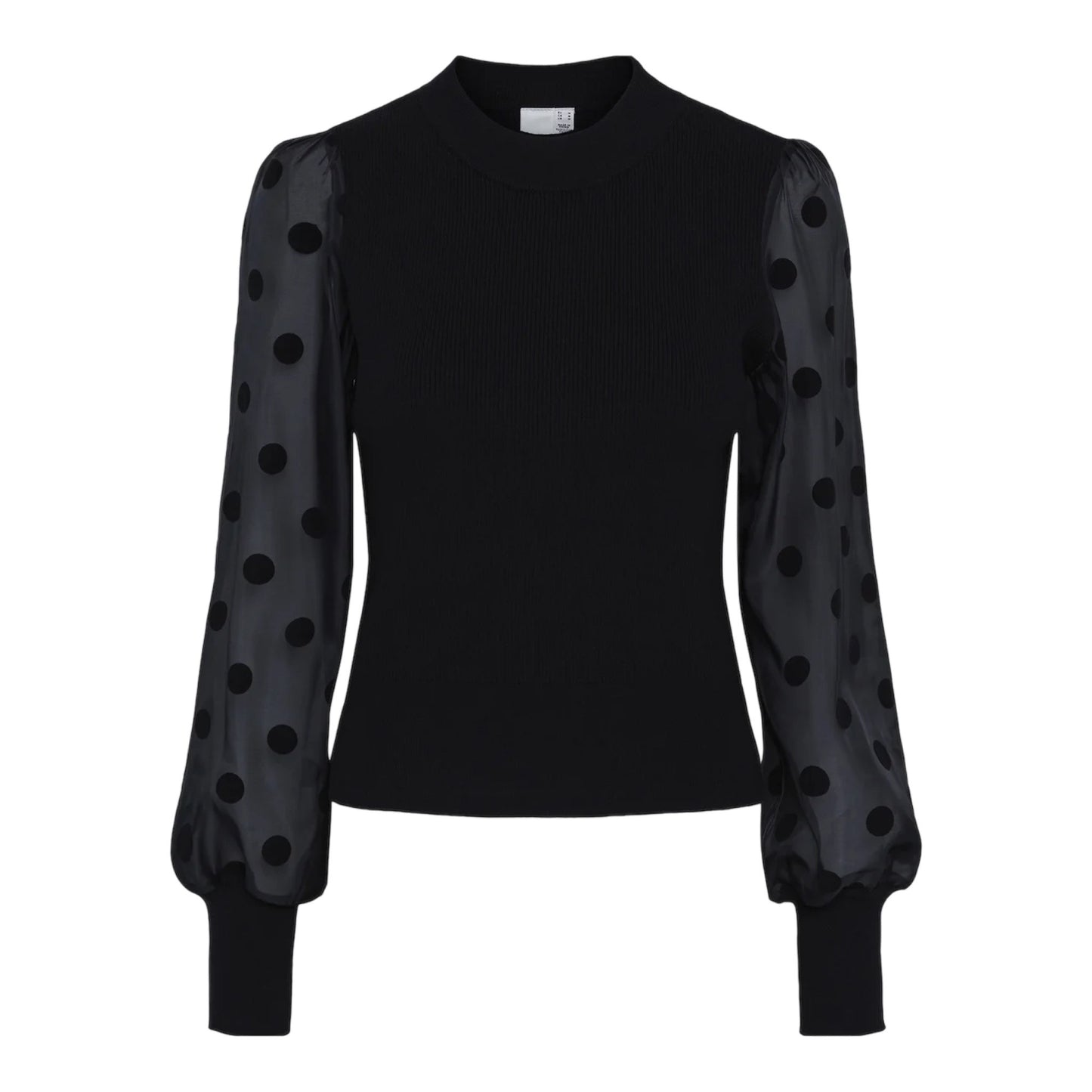 Y.A.S - Yas dotme LS Knit pullover s. Noos - Black - Merle og Wilde ApS