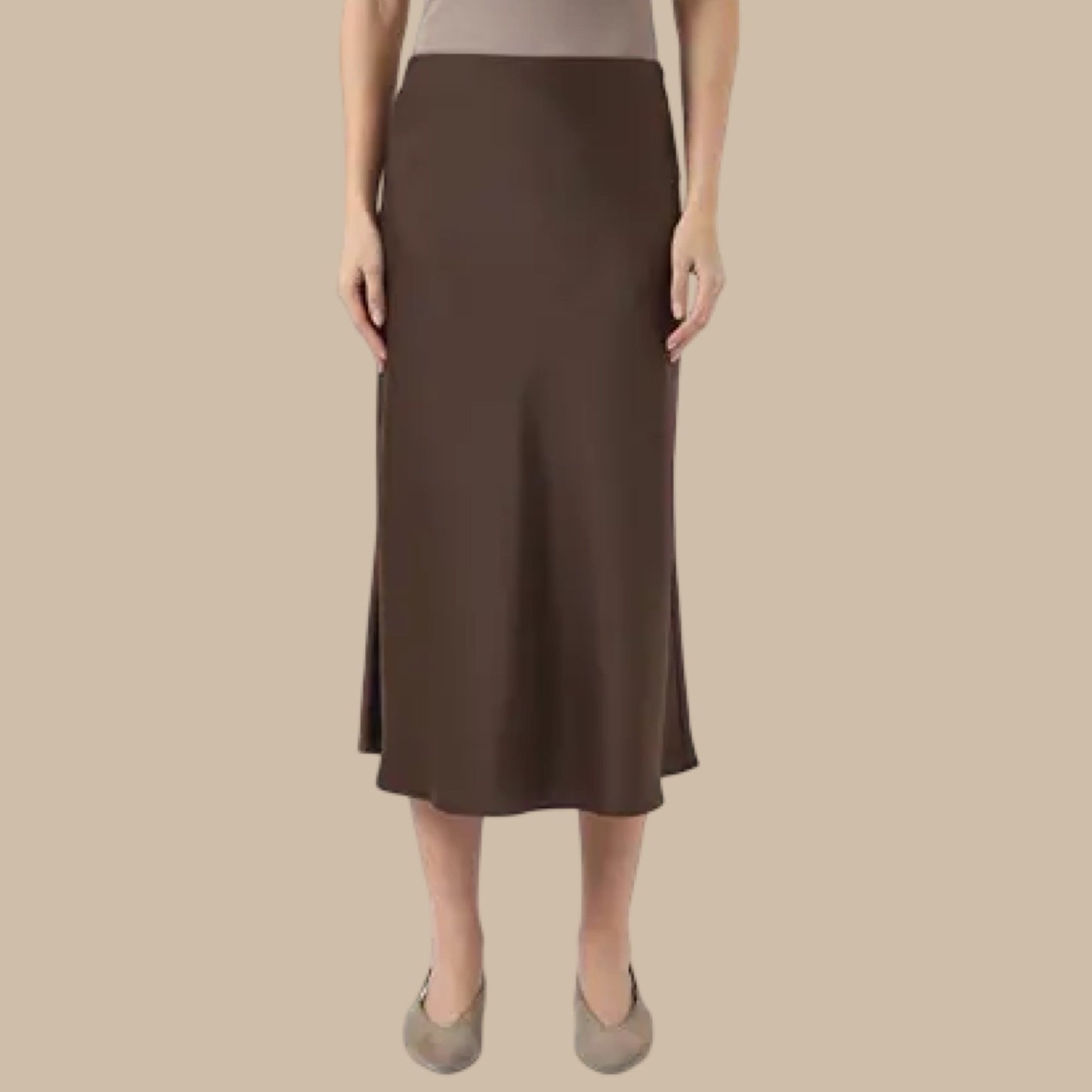 YAS - Yaspella HW. MIDI skirt s. Noos - Chocolate Brown - Merle og Wilde ApS