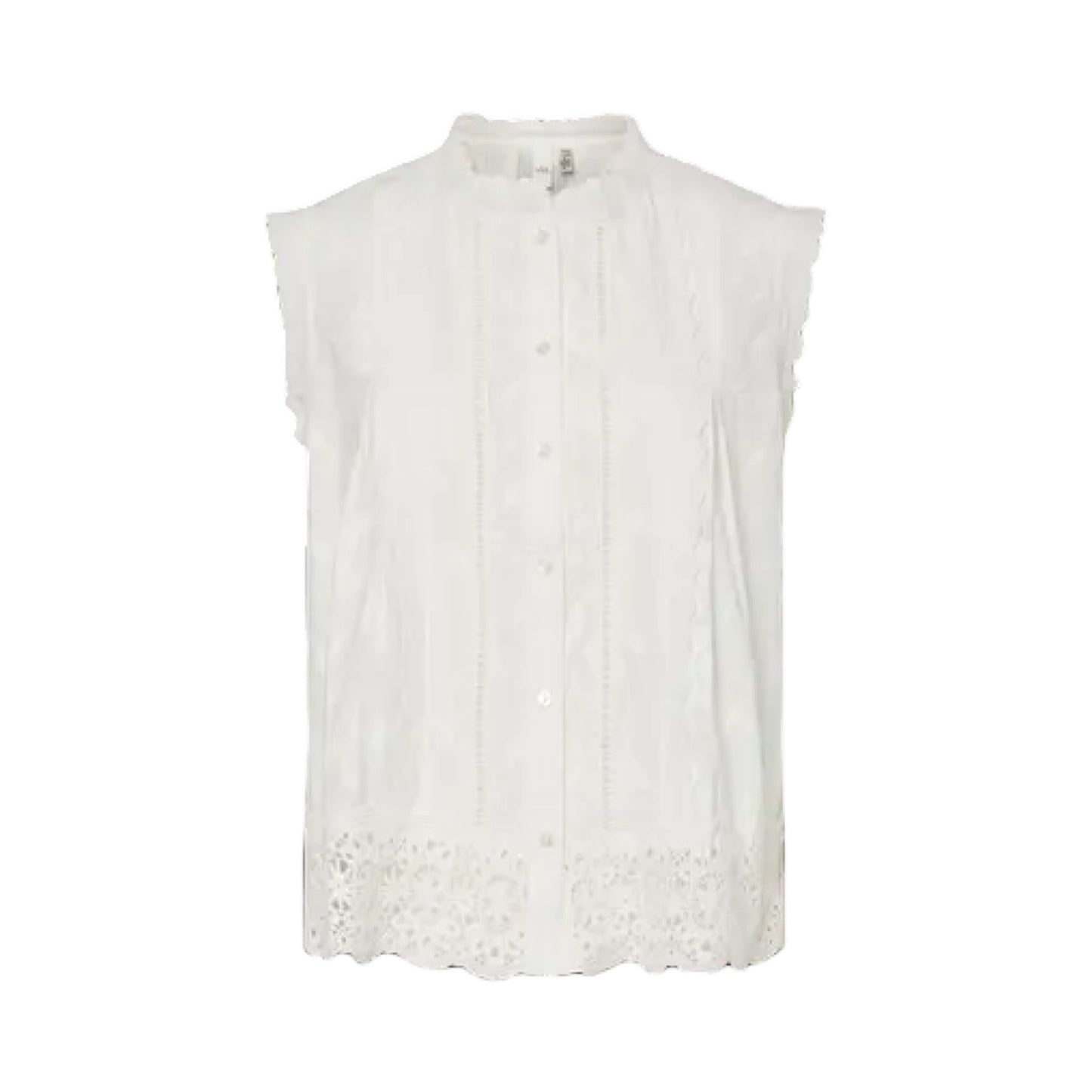 YAS - Yasmino SL shirt s. - White - Merle og Wilde ApS