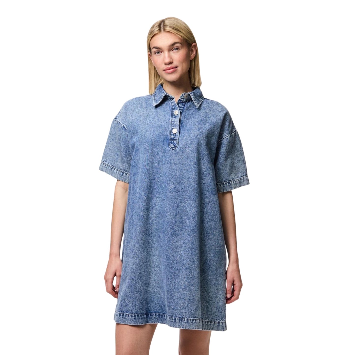 Pieces - PCSKY SS A - SHAPE DENIM DRESS NOOS BC - Merle og Wilde ApS