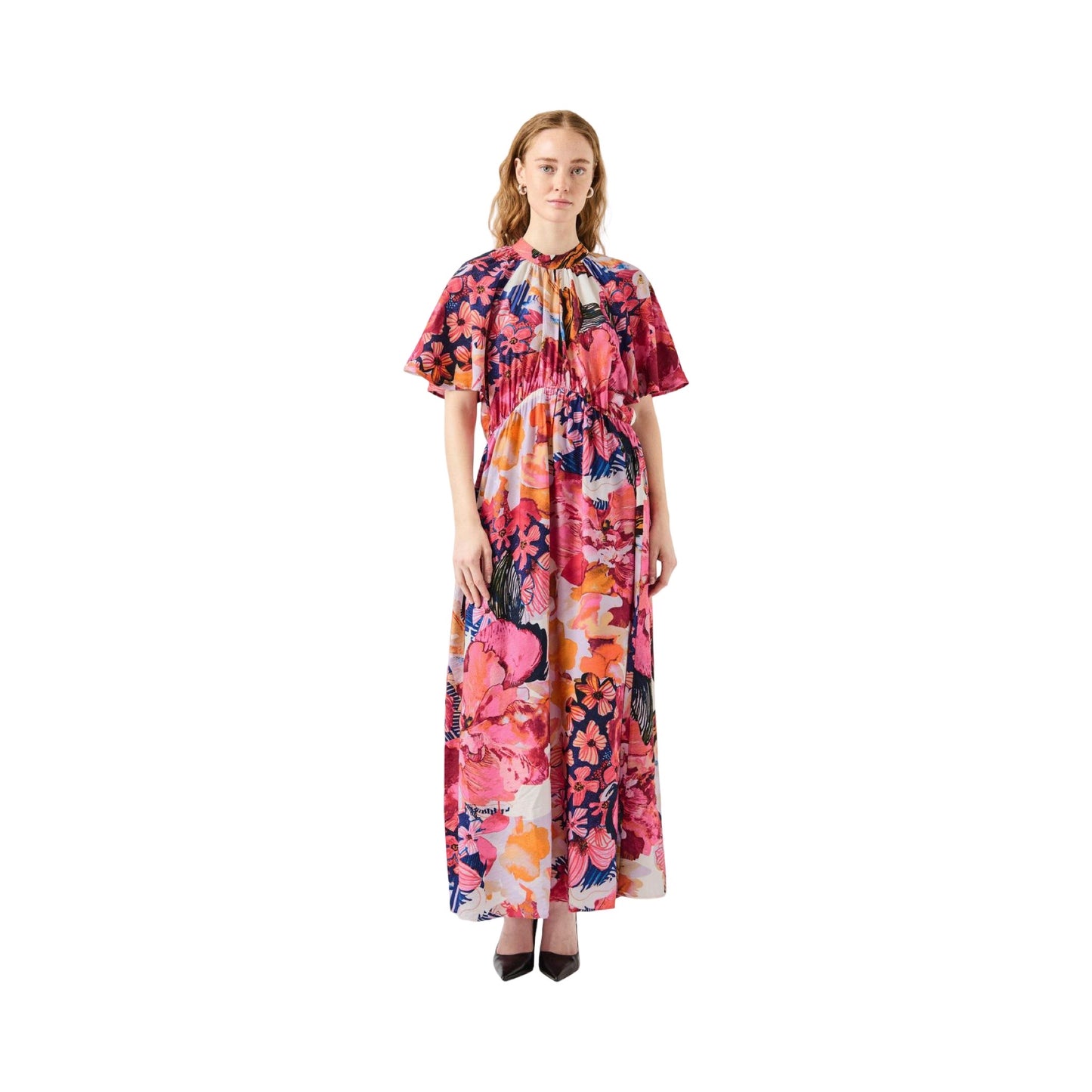 YAS - Yasdelphi SS Ankle Dress S. - Sachet pink Delphi print - Merle og Wilde ApS