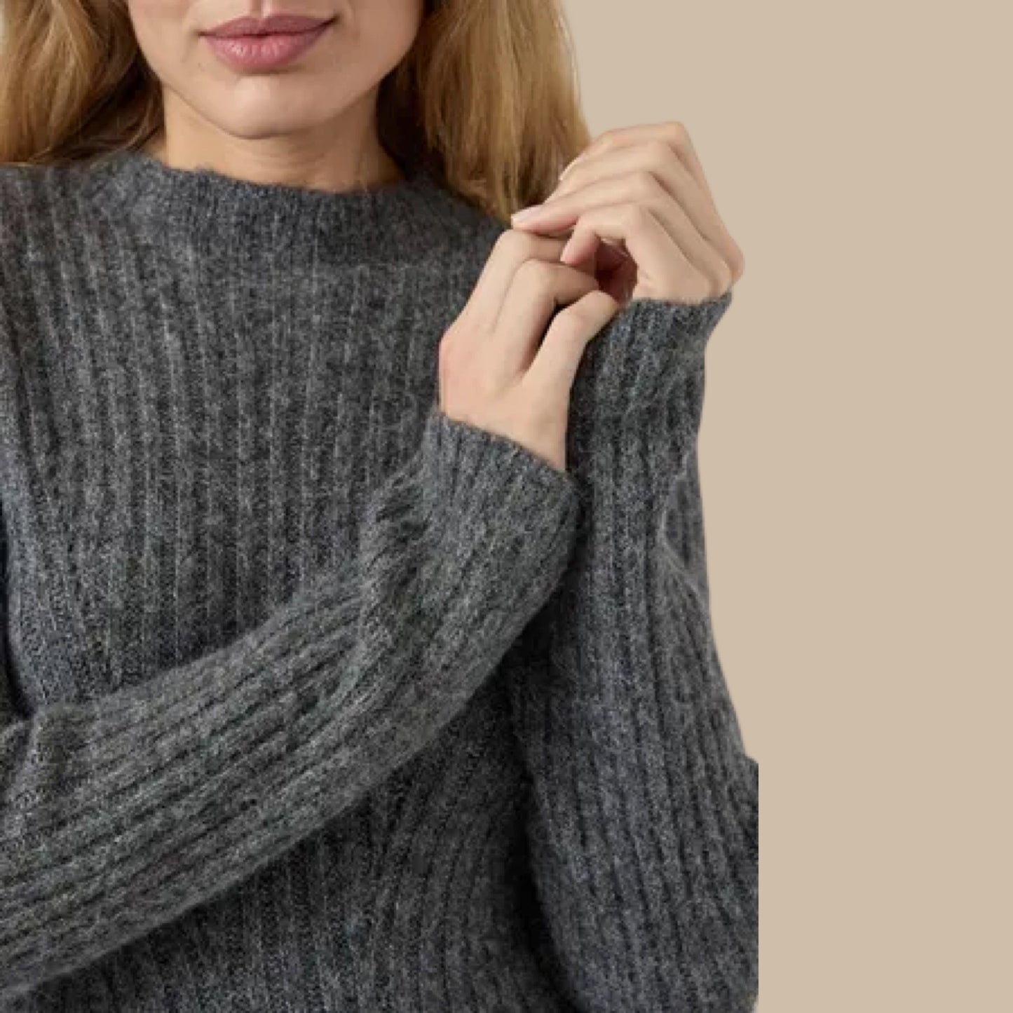 YAS - Yasdolly LS knit dress s. Noos - Grey - Merle og Wilde ApS