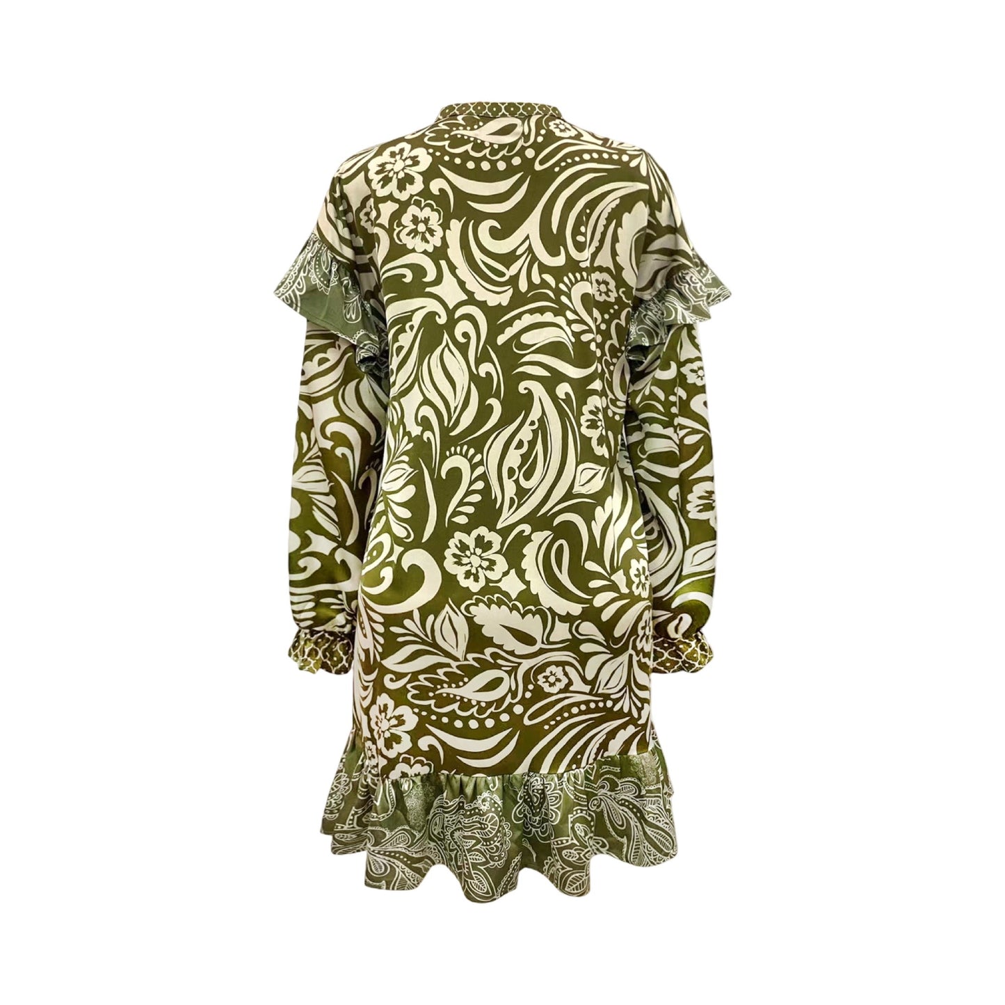 Liberte - Tia - frill - dress - army - Merle og Wilde ApS