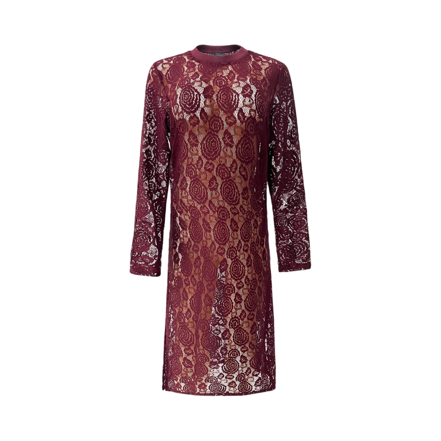 Liberte - Lacy LS Long dress - Bordeaux lace - Merle og Wilde ApS