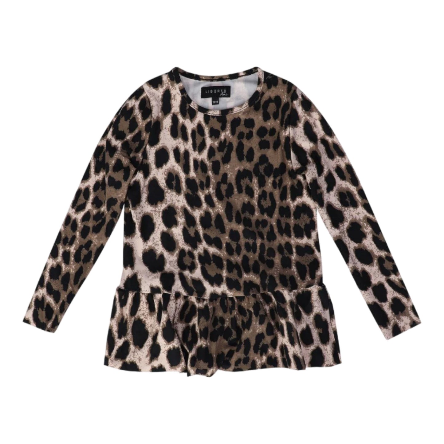 Liberte - Alma - LS - Frill - T-shirt - kids - Big Lux leo fossil - Merle og Wilde ApS