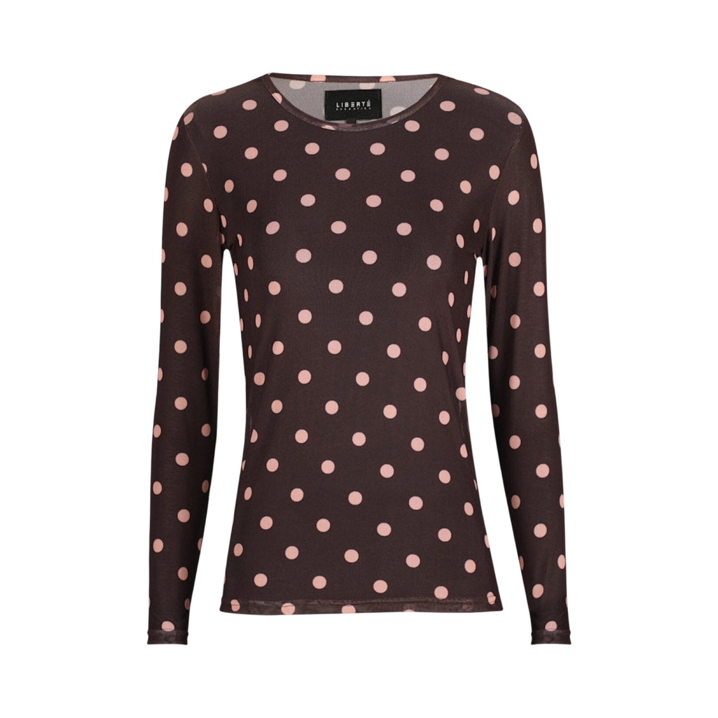 Liberte - Mesh LS Tshirt - Plum Rose Big dot - Merle og Wilde ApS