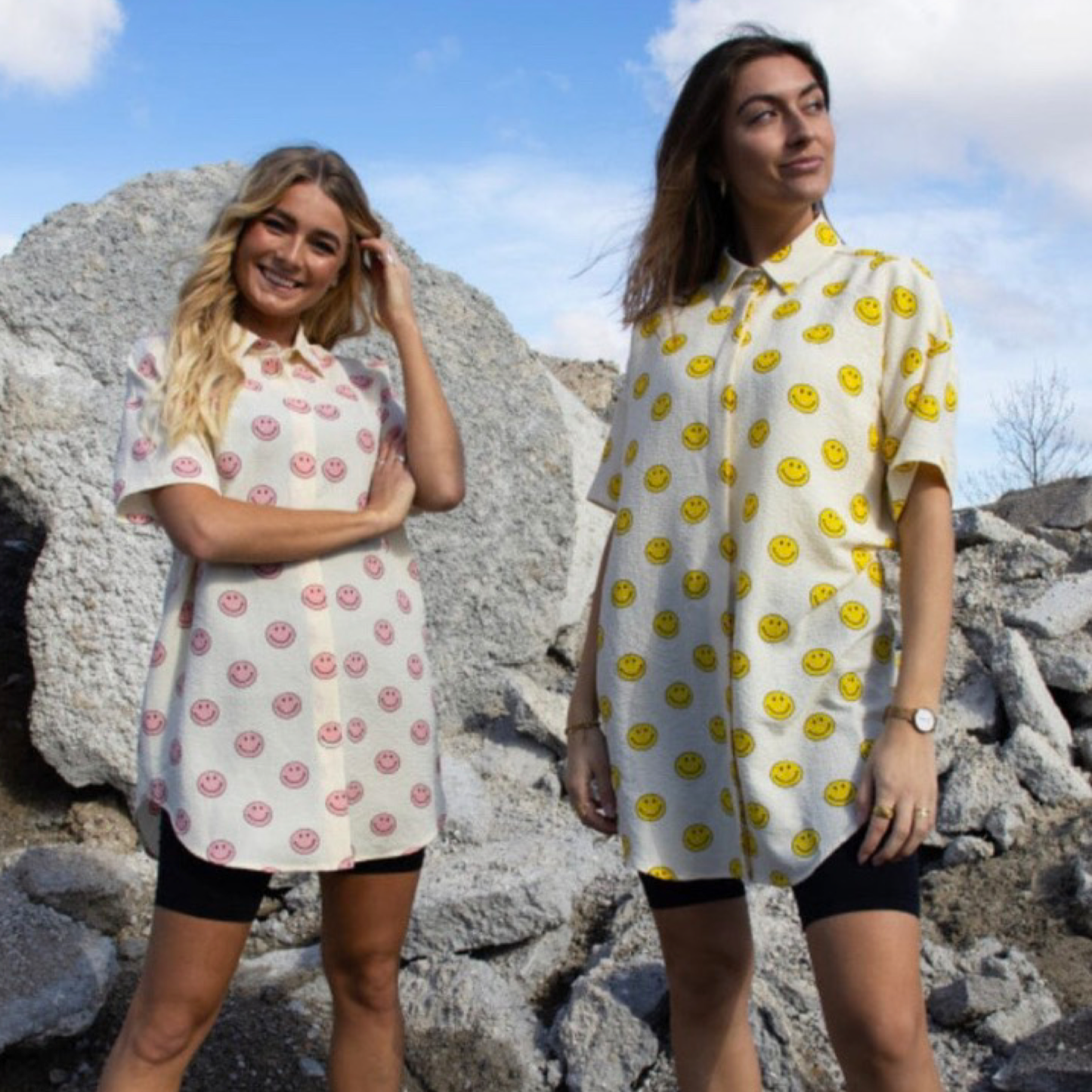 Liberte - Sara-SS-Shirt - Yellow smiley