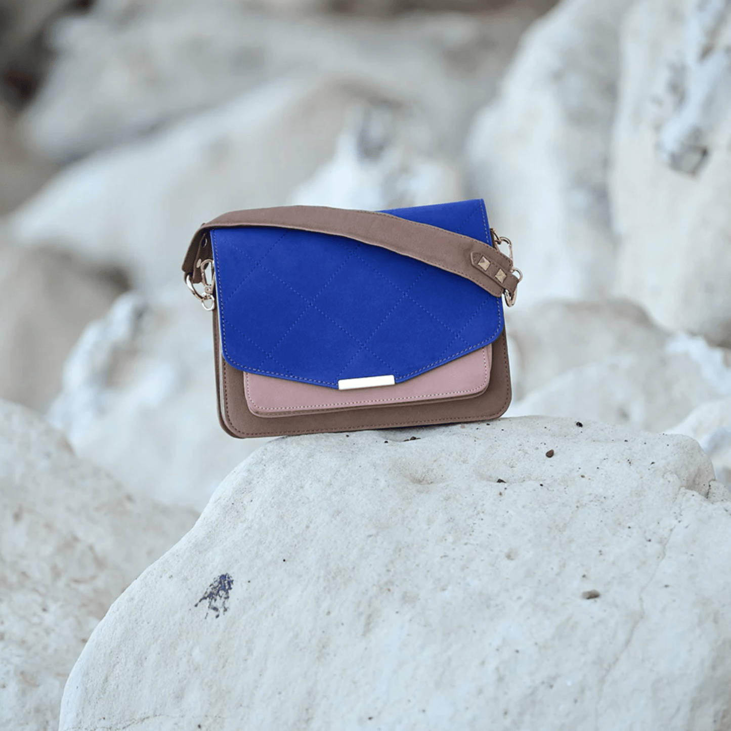 Noella - Blanca Multi compartment bag - Blue/Taupe - Merle og Wilde