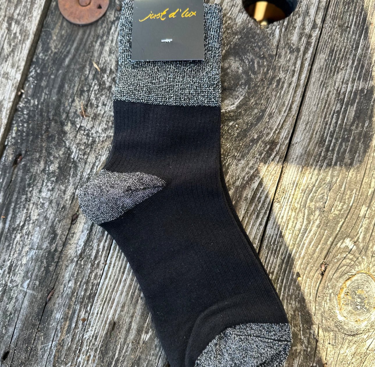 Just d’ lux - Lurex socks - Black/silver - Merle og Wilde