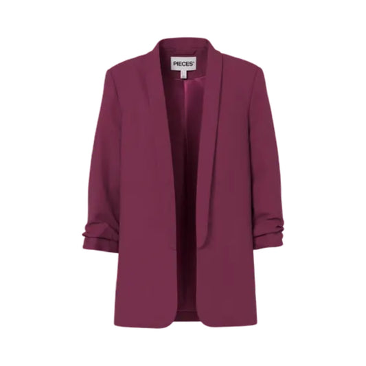 Pieces - PCbosella 3/4 Blazer Noos Bc - Grape Wine - Merle og Wilde ApS