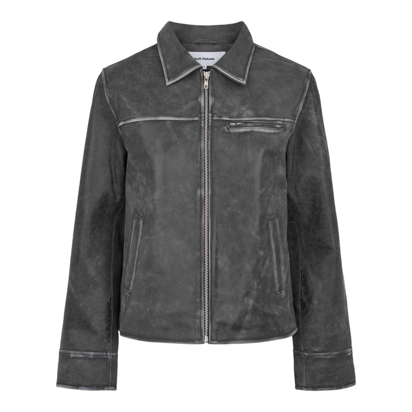 Soft rebels - SRRumer Leather jacket - Ash Grey