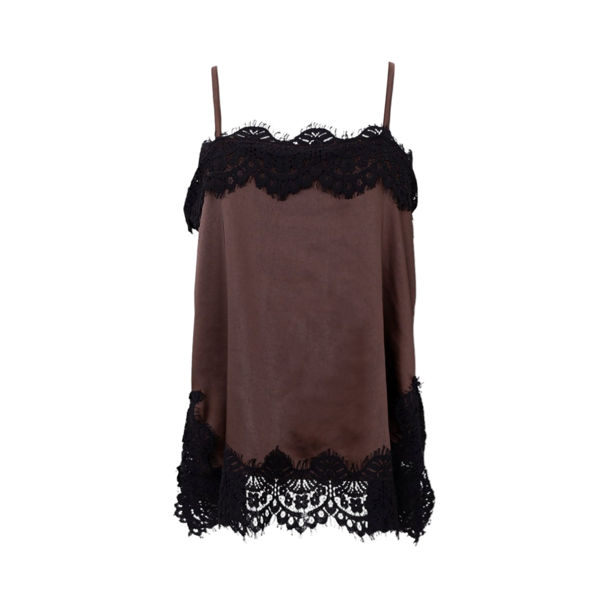 Black colour - BCevie lace strap top - coffee - Merle og Wilde ApS
