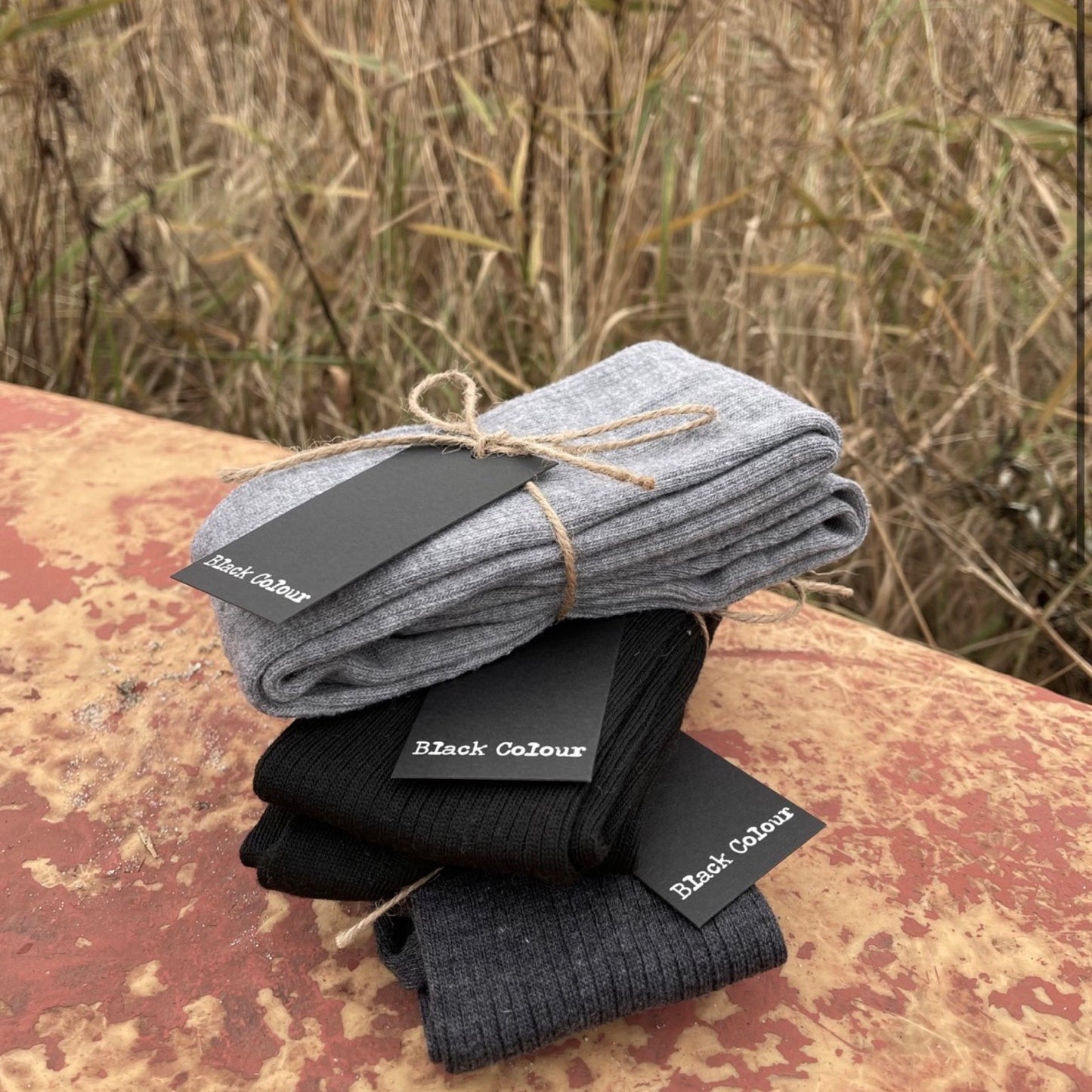 Black colour - BCmalika kneehigh rib sock - Fåes i flere farver - Merle og Wilde ApS