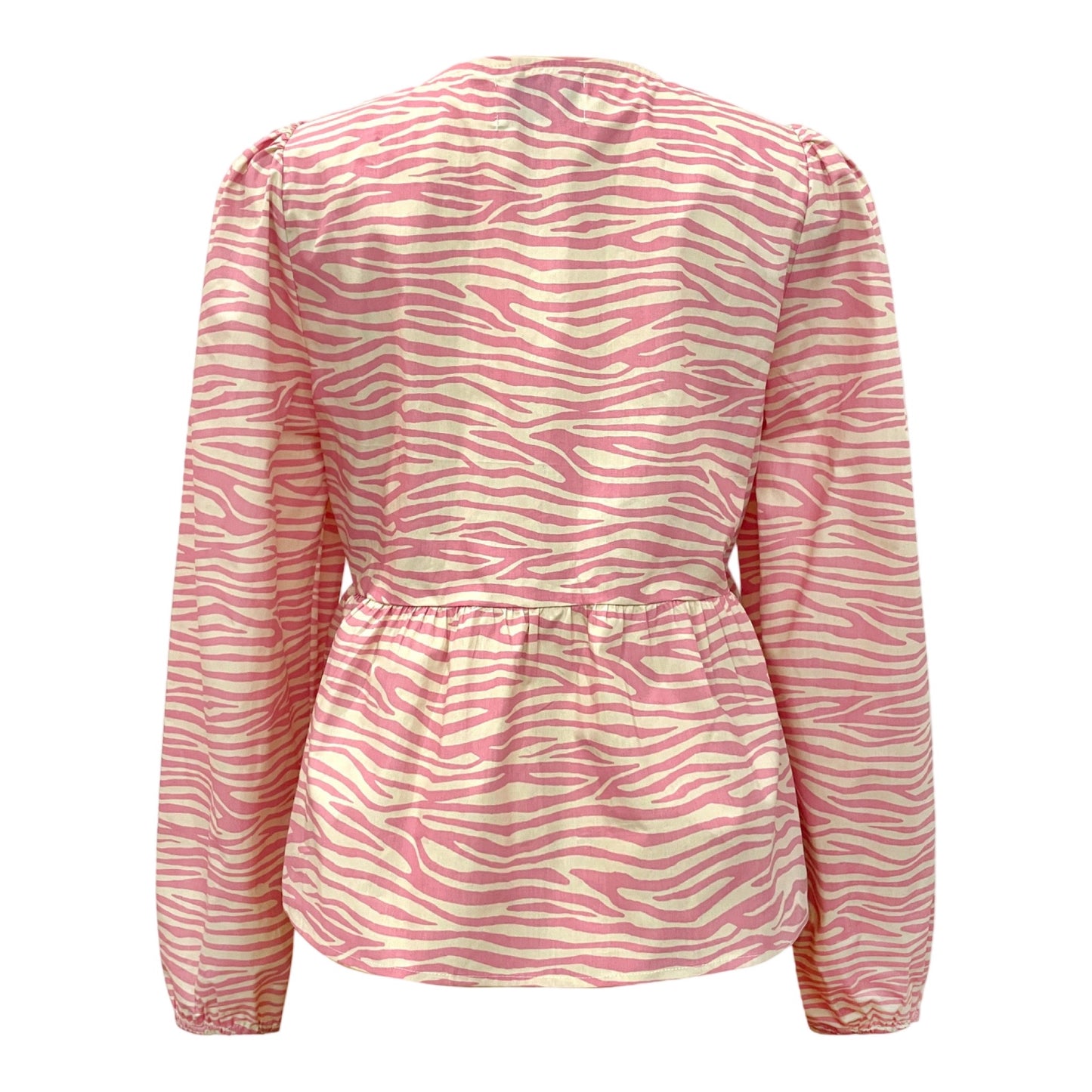 Liberte - Manni - LS - V - Neck - Blouse - Bubblegum zebra - Merle og Wilde ApS