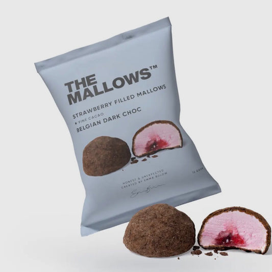 The Mallows - Strawberry filled Mallows og belgian Dark Chokolade - Merle og Wilde ApS