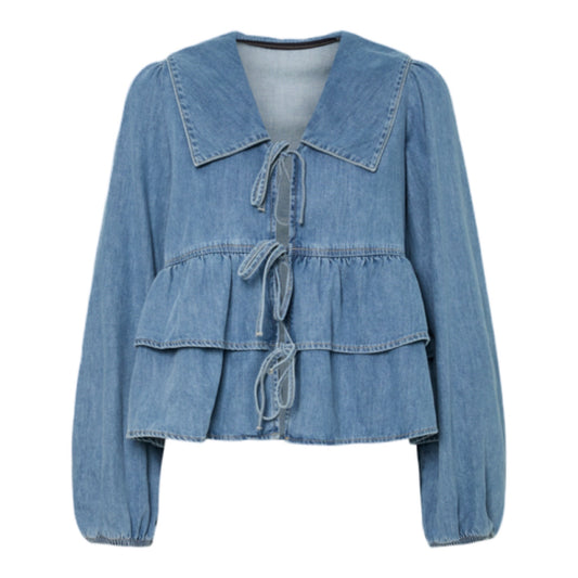 Y.A.S - Yascelinde LS Top - Light denim blue