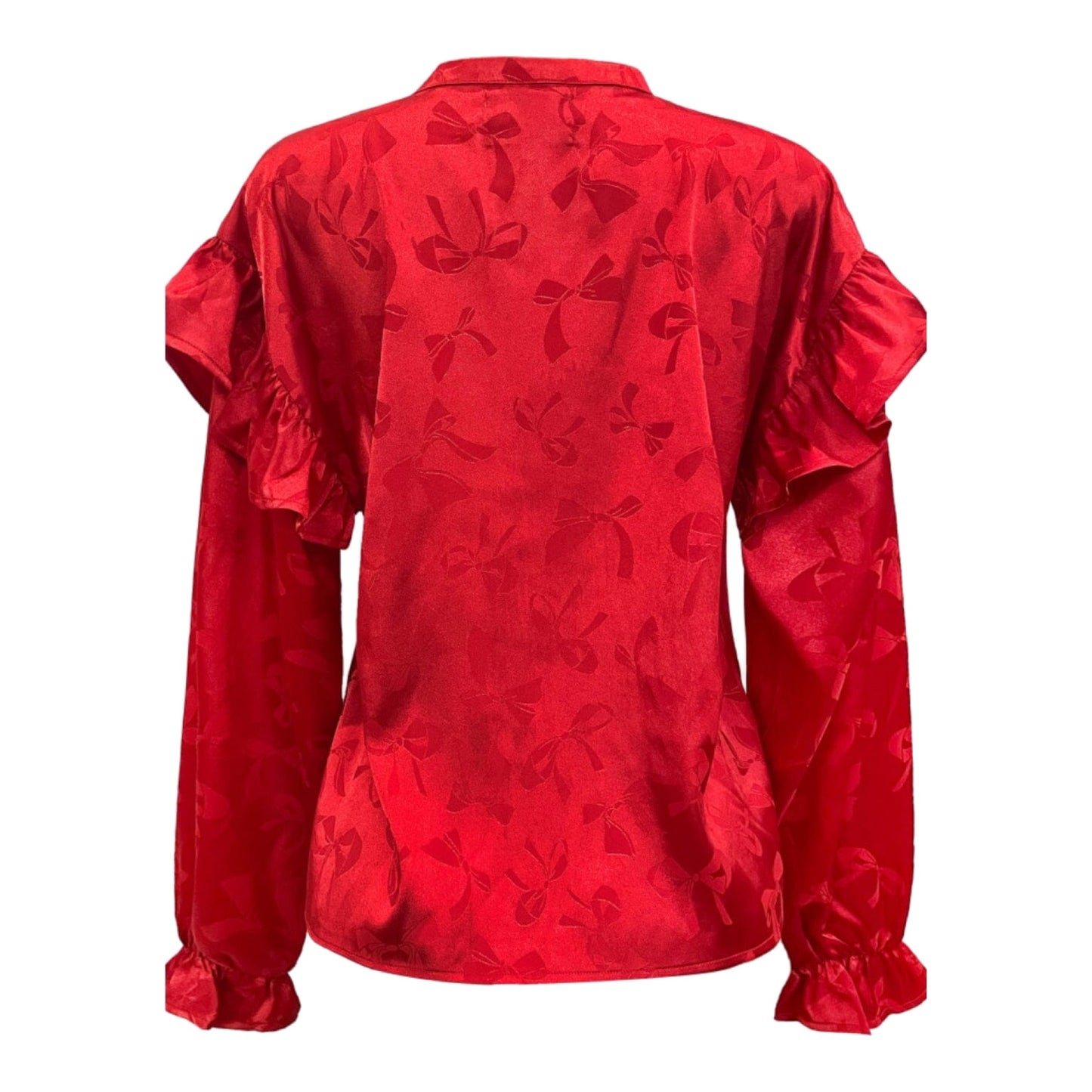 Liberte - Tia-LS-Frill-Blouse - red Bow