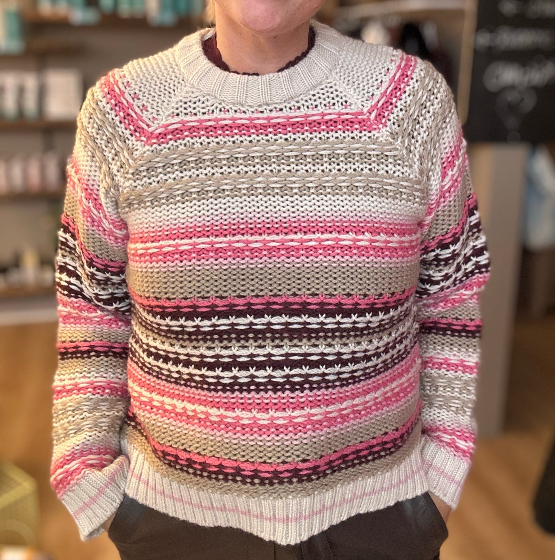 YAS - Yasbibi knit pullover s. - Bubblegum multicolour stripes - Merle og Wilde ApS
