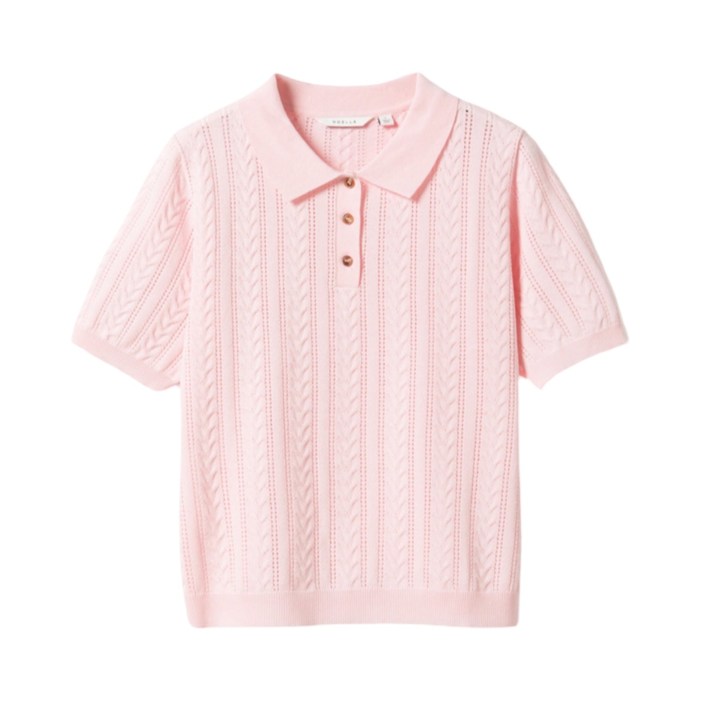 Preorder april/maj - Noella - N - mecco knit polo - baby pink - Merle og Wilde ApS