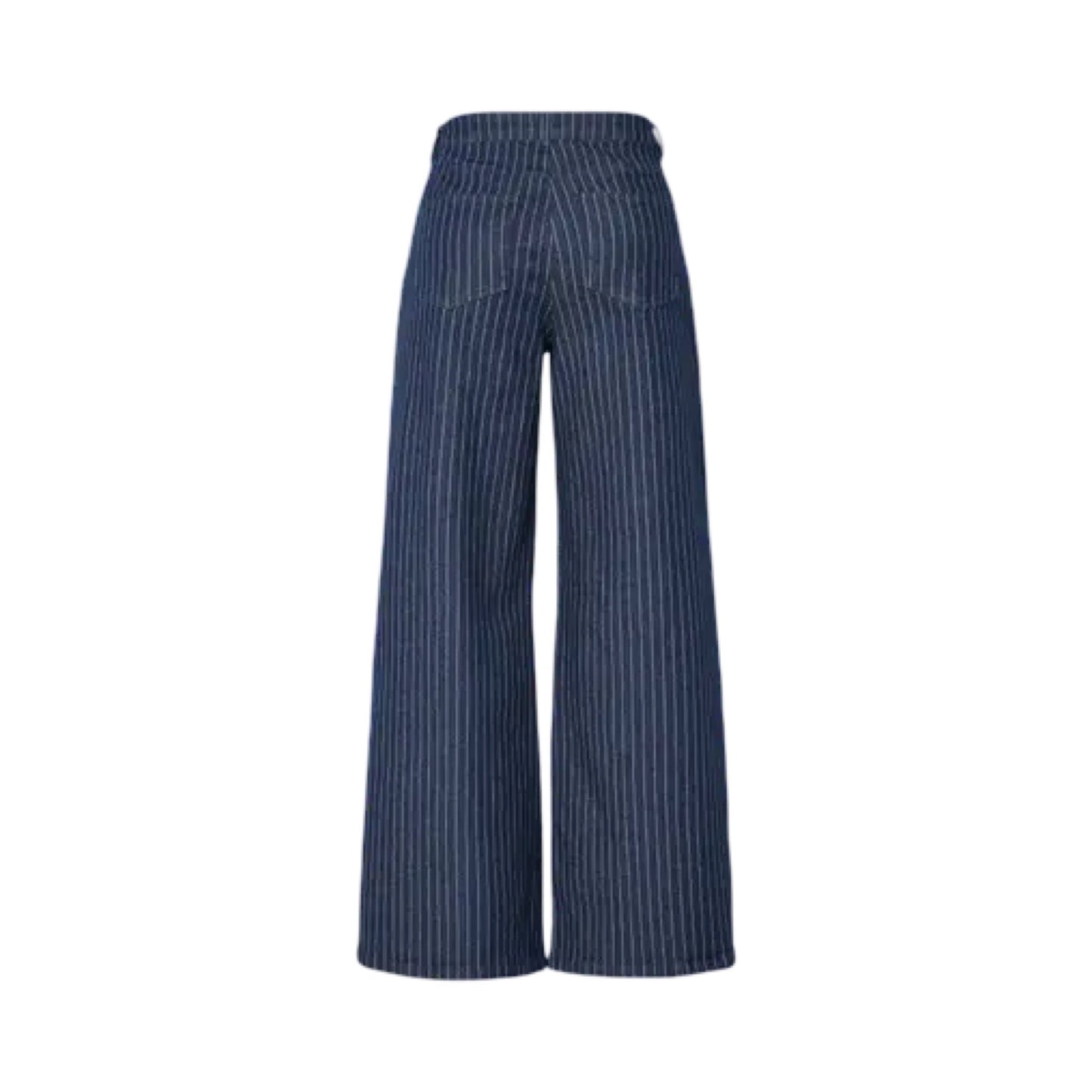 Pieces - Pcrose MW Wide denim jeans - Dark Blue denim pinstripe - Merle og Wilde ApS