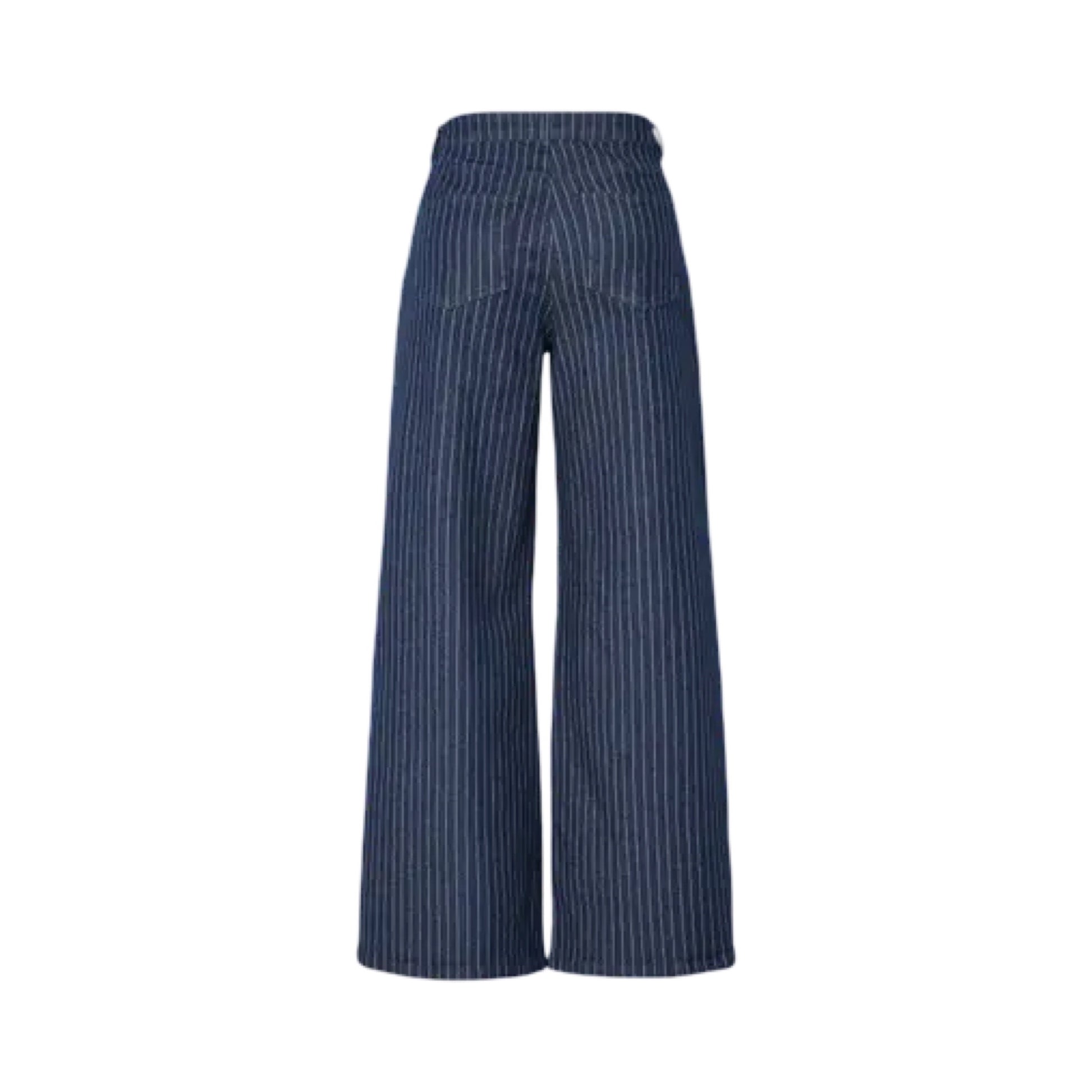 Pieces - Pcrose MW Wide denim jeans - Dark Blue denim pinstripe - Merle og Wilde ApS