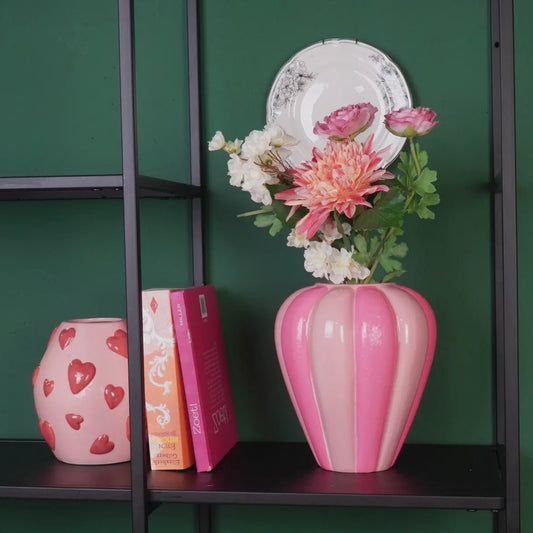 Housevitamin - Vase Swirl keramik - Pink/rosa - Merle og Wilde ApS