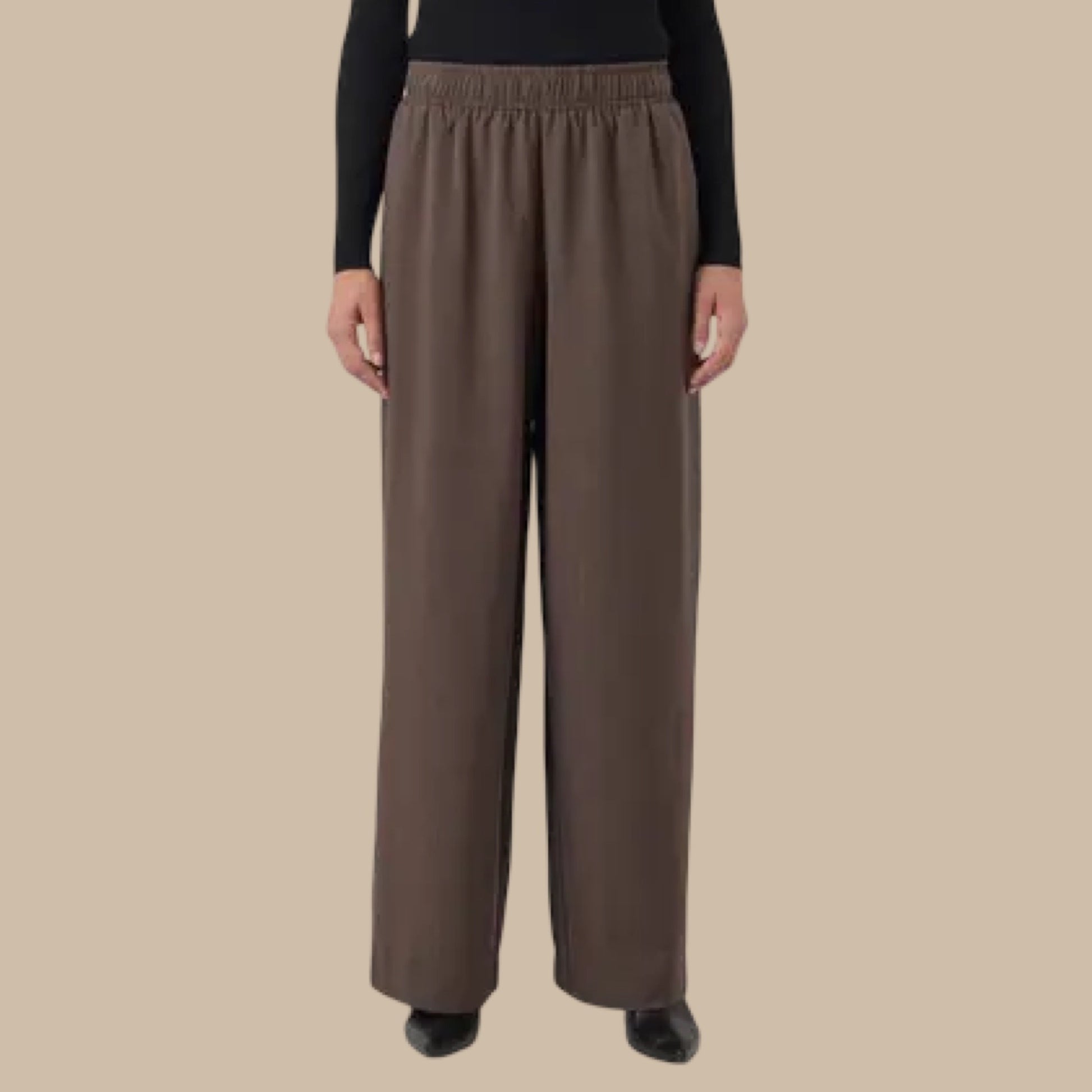 YAS - Yasshimma HMW pant - chocolate Brown w. Metallic pinstripe - Merle og Wilde ApS