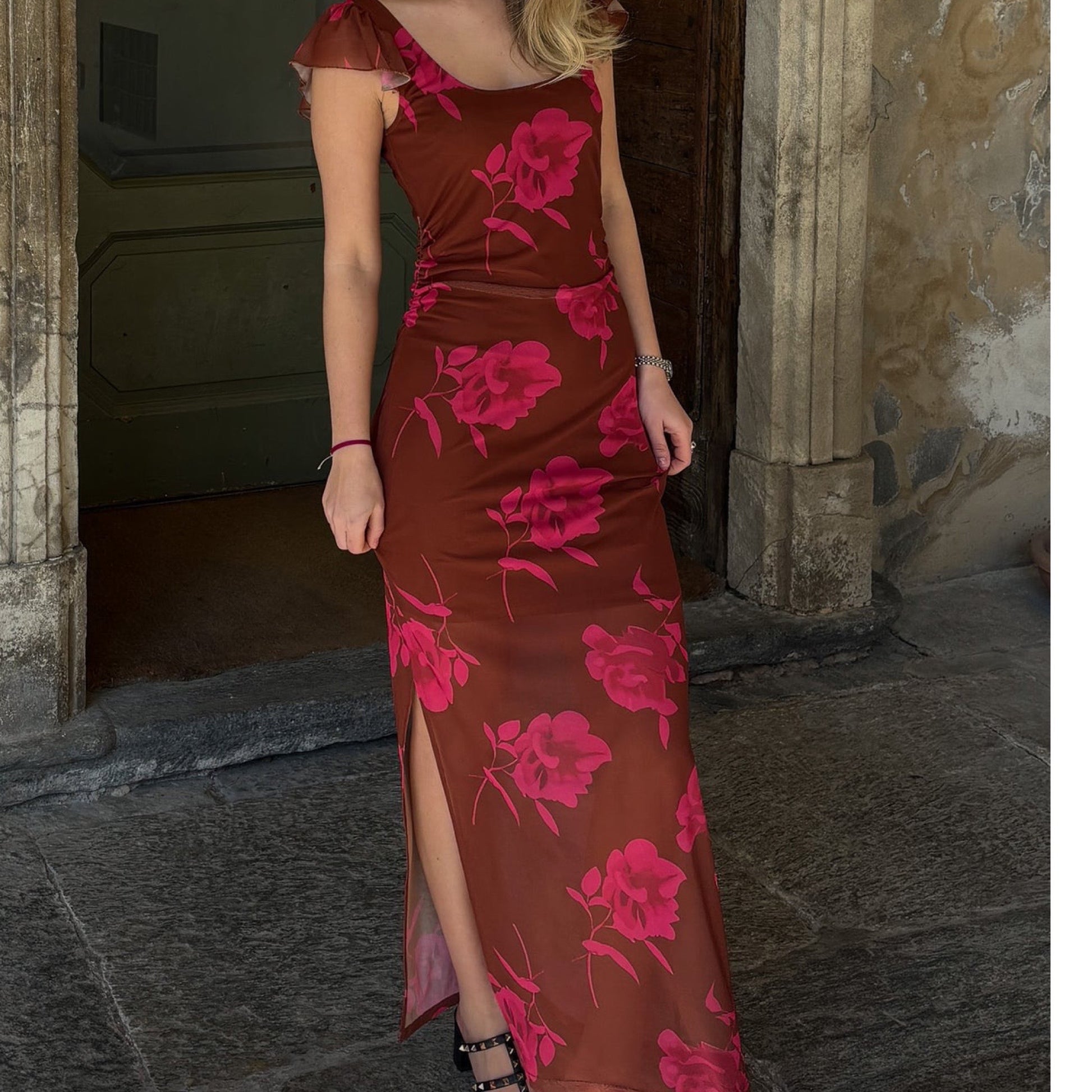Noella - Lauryn Dress Cassie Brown print - Merle og Wilde ApS