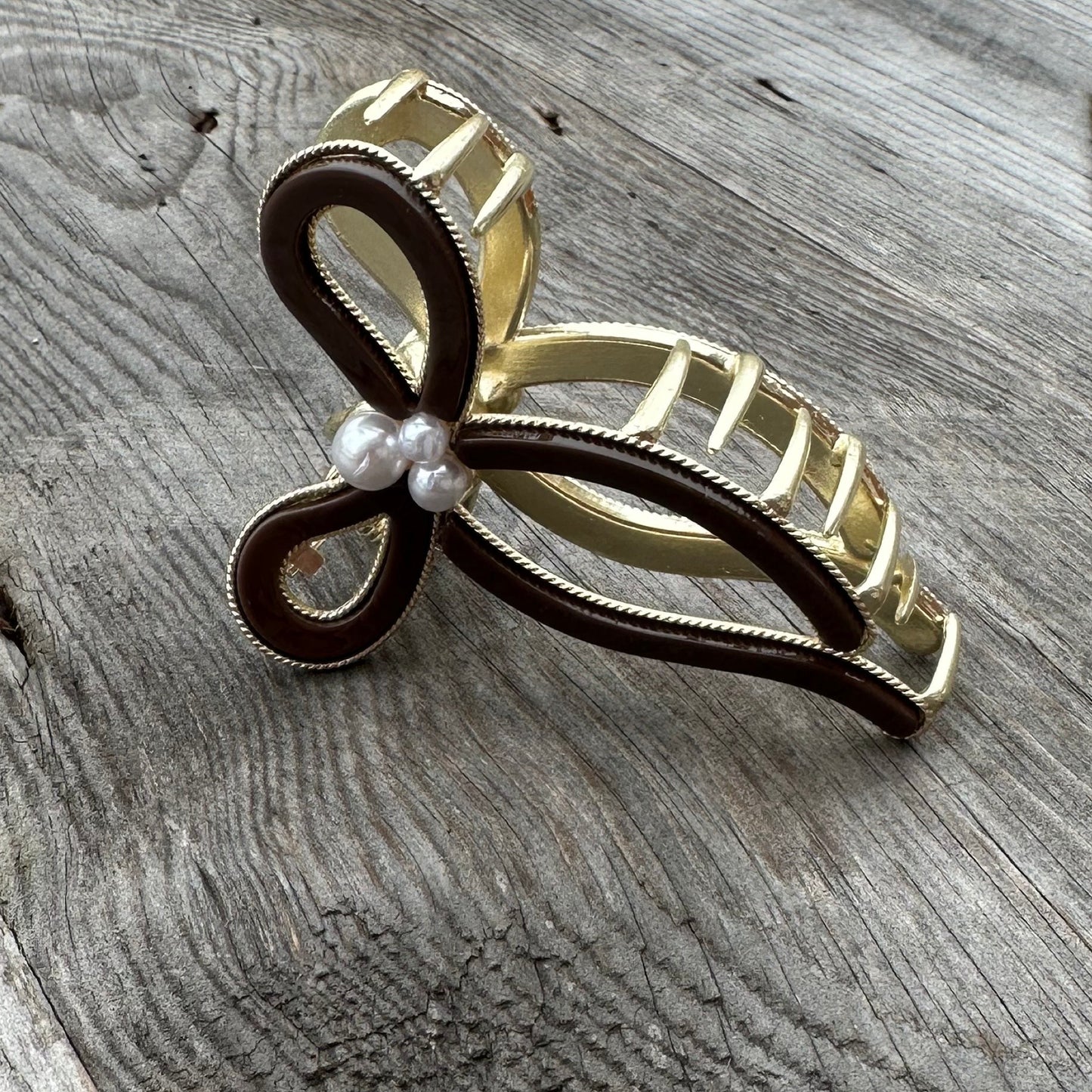 Pieces - PCrine N Bow hairshack - Brown - Merle og Wilde ApS