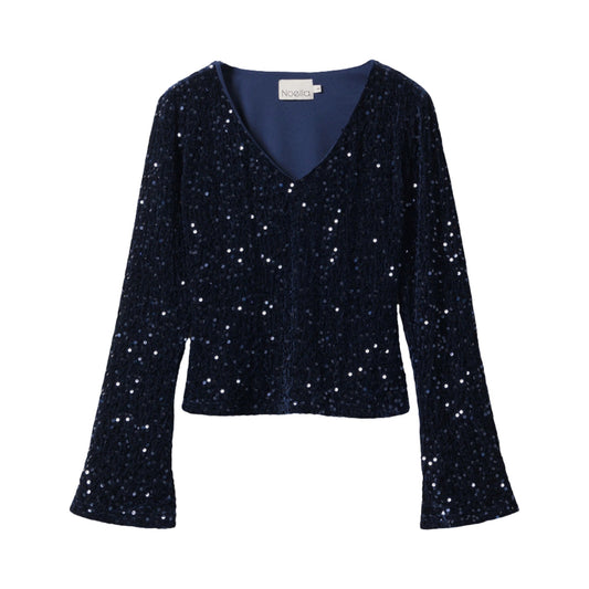 Noella - Lucille top - Navy bluse - Merle og Wilde ApS