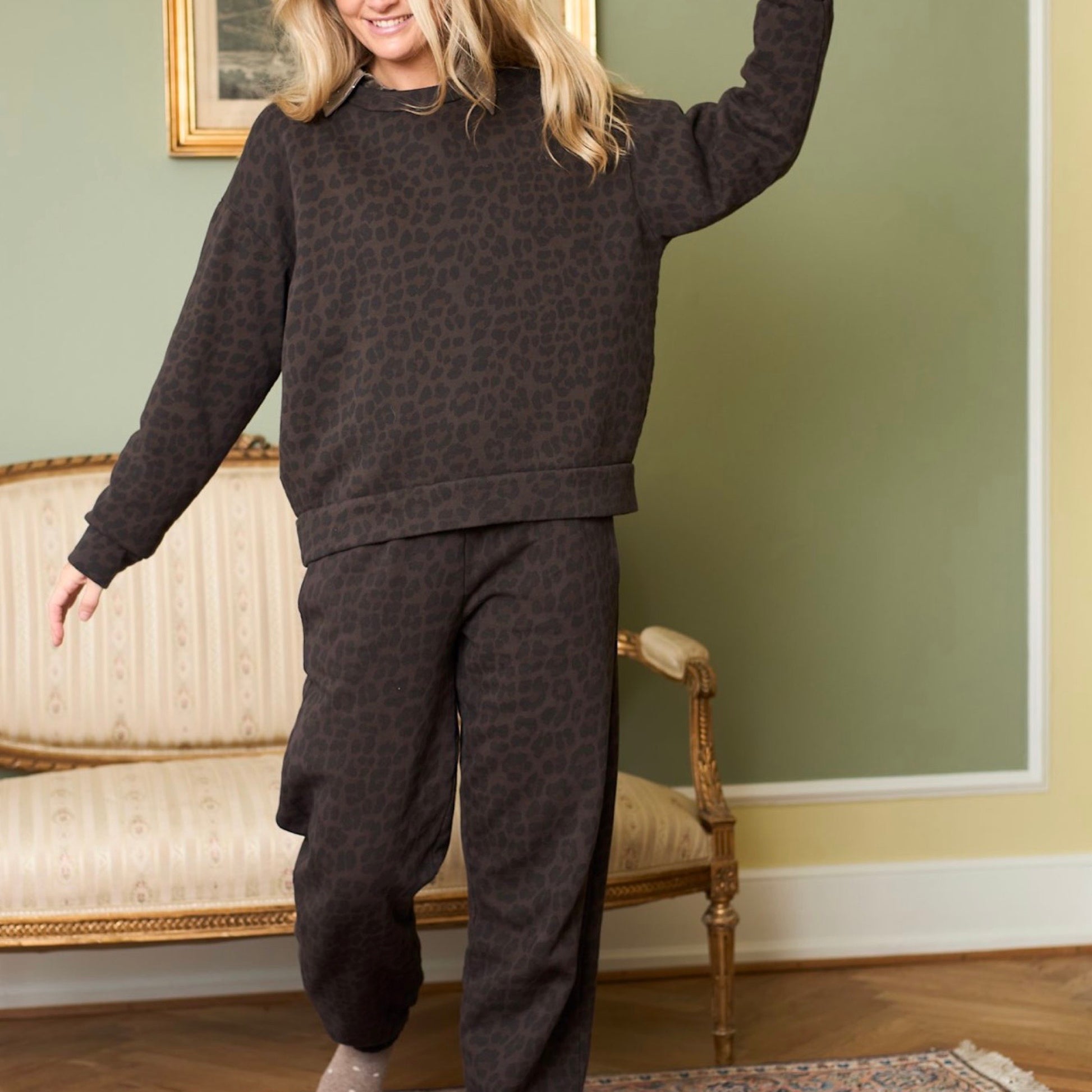 Black colour - BCdea sweat pant - Dark leopard - Merle og Wilde ApS