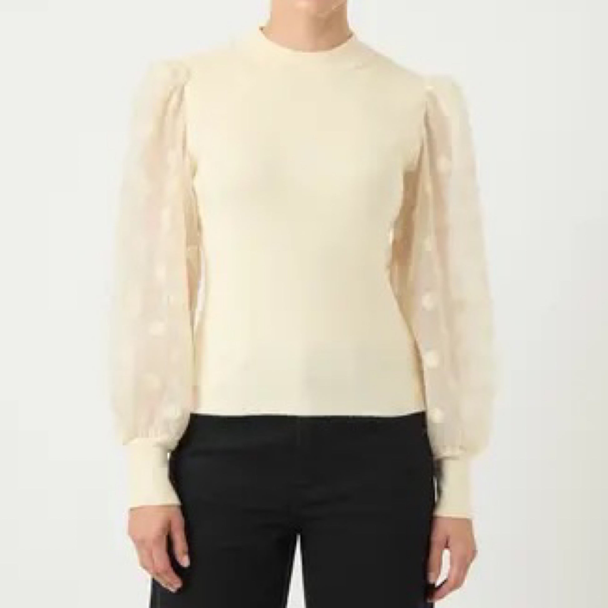 YAS - Yasdotme LS knit pullover S. Noos - Birch Flowers - Merle og Wilde ApS