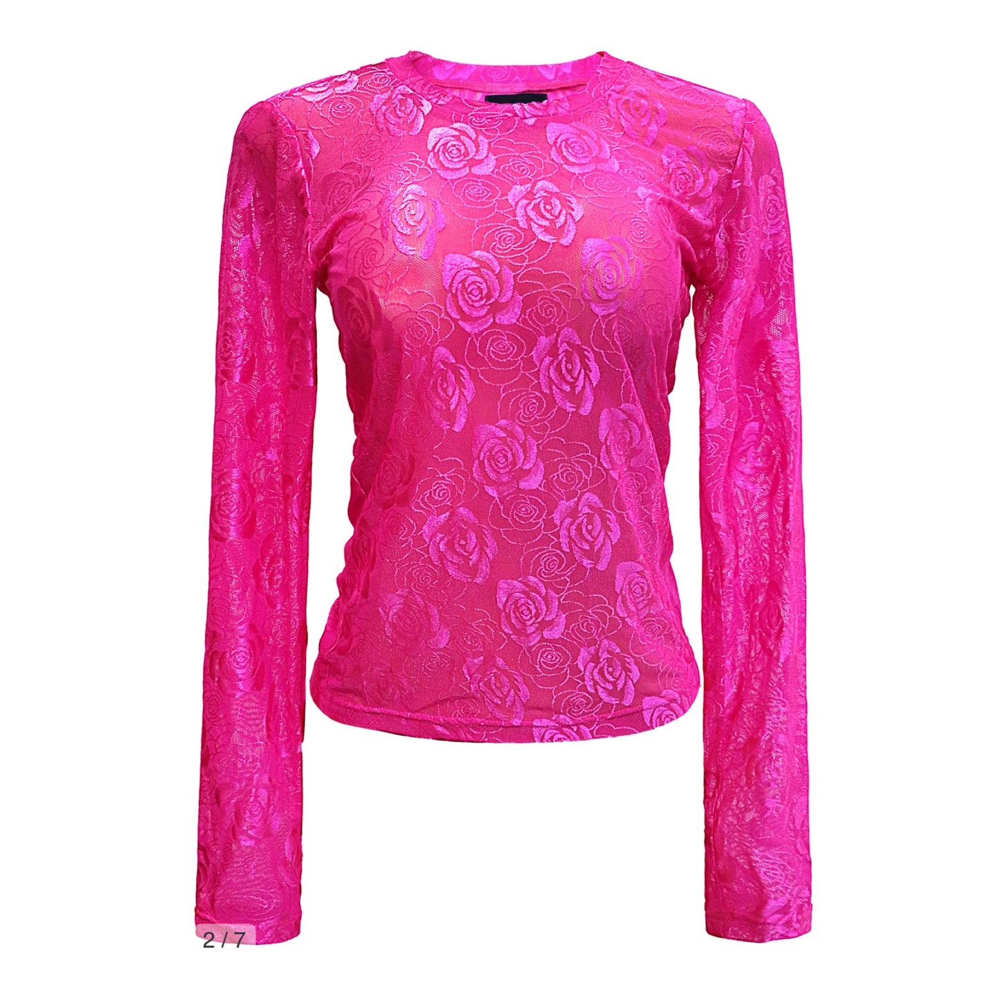 Liberte - Rose-LS-Lace-Blouse - pink