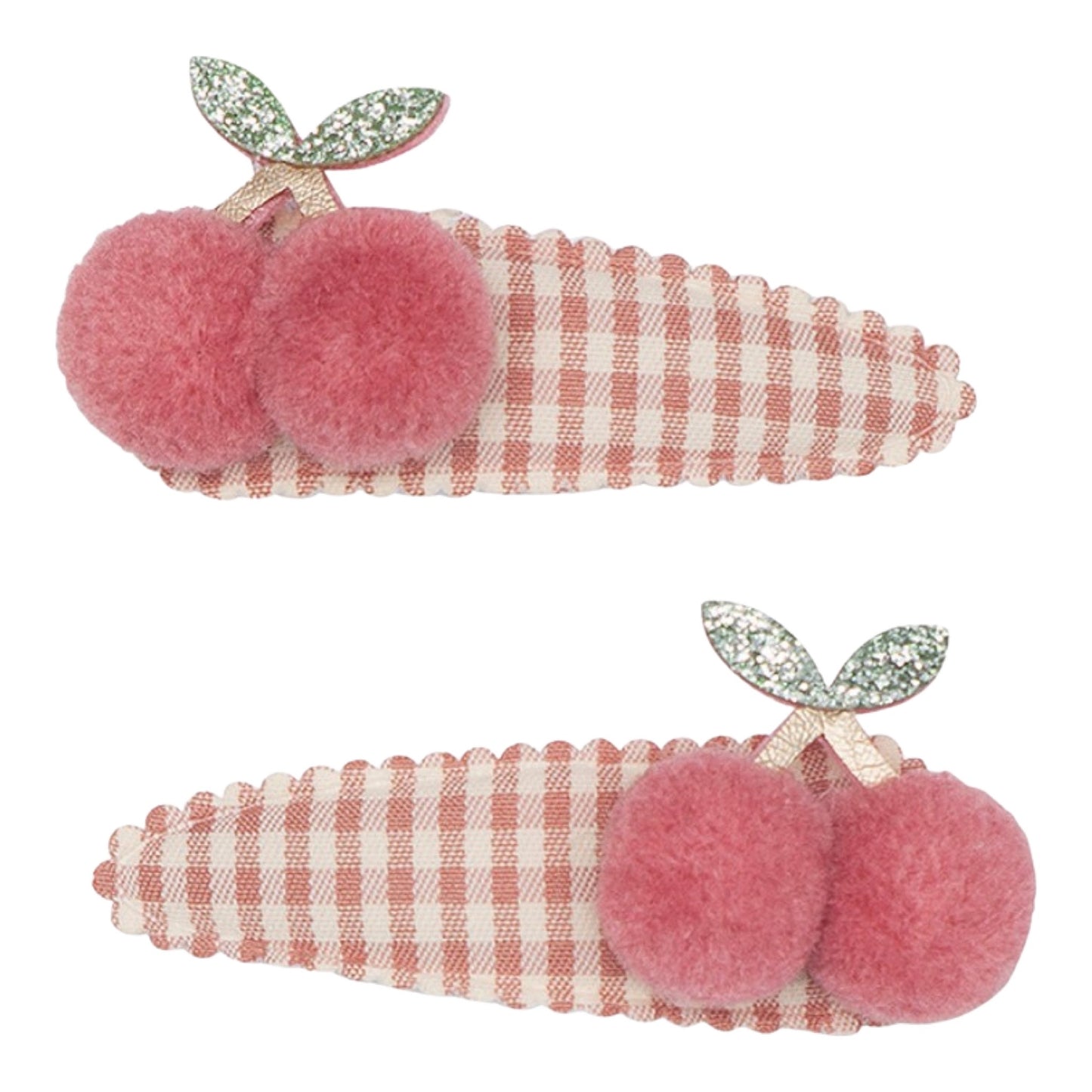 Mimi & Lula - 2 hårspænder - Gingham Cherry tulip