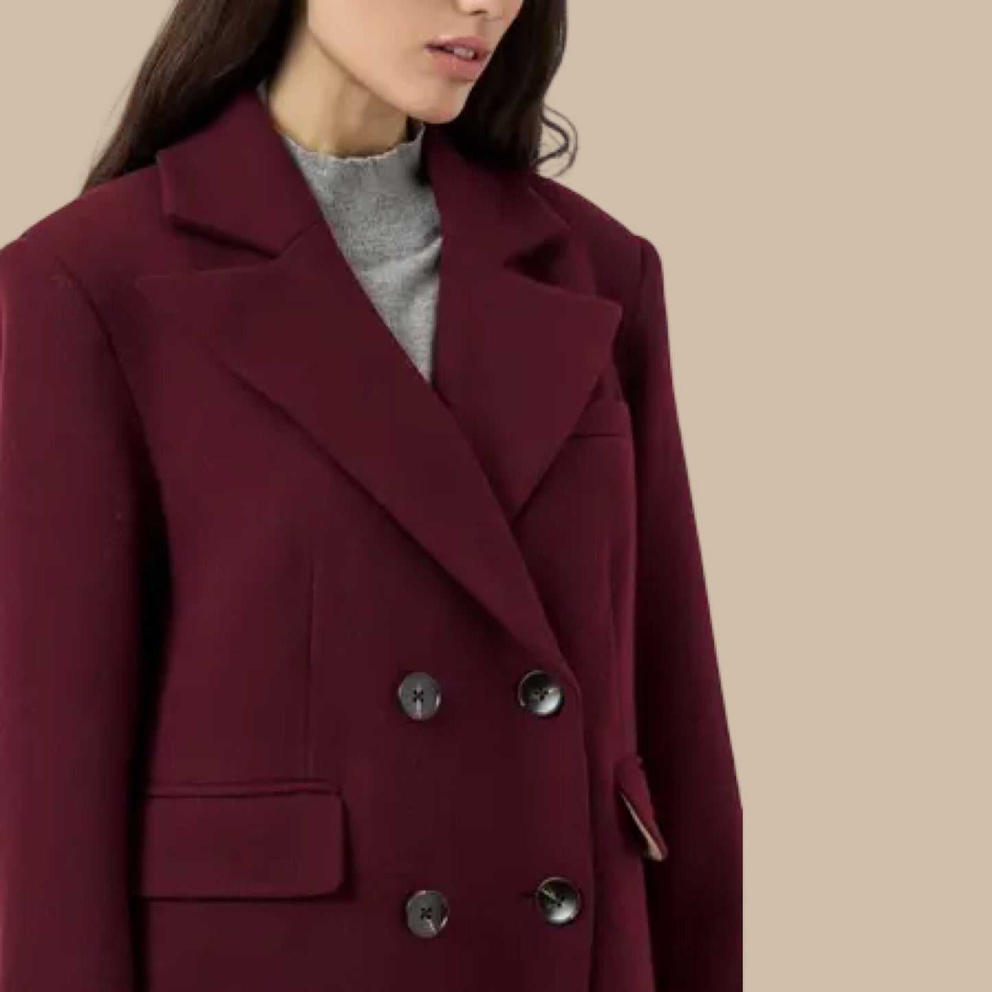 YAS - Yasroyla LS wool blend Long coat AB - 6 port royale - Merle og Wilde ApS