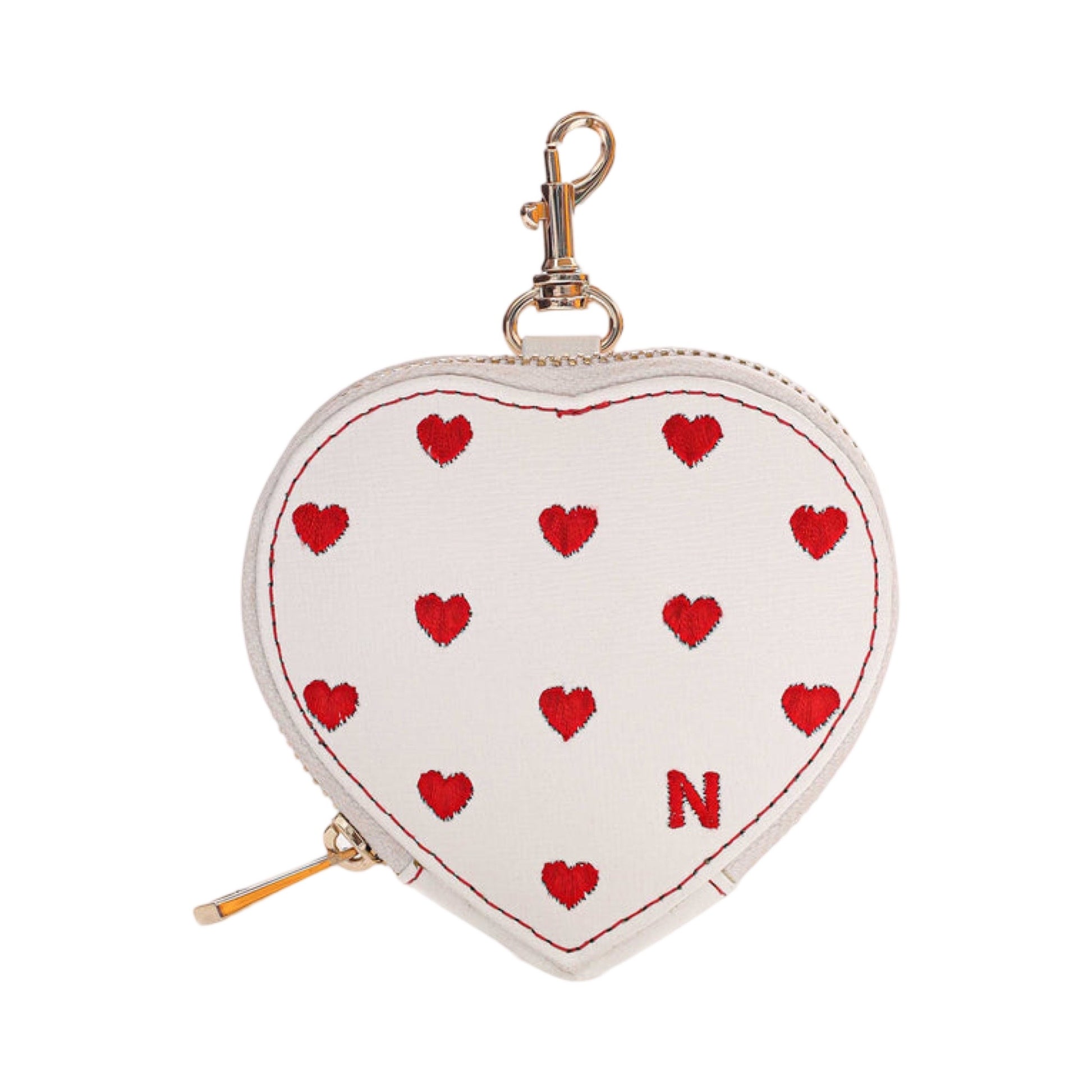 Nunoo - Heart Coin pocket florence White w. Gold - Merle og Wilde ApS