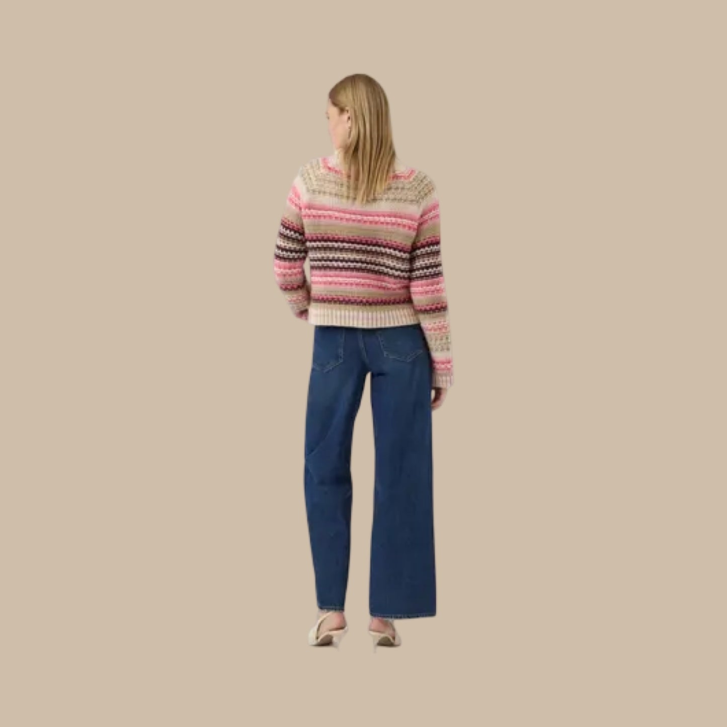 YAS - Yasbibi knit pullover s. - Bubblegum multicolour stripes - Merle og Wilde ApS
