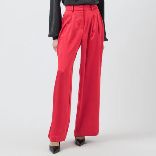 YAS - YASvima HW satin pants show - Jester Red - Merle og Wilde ApS