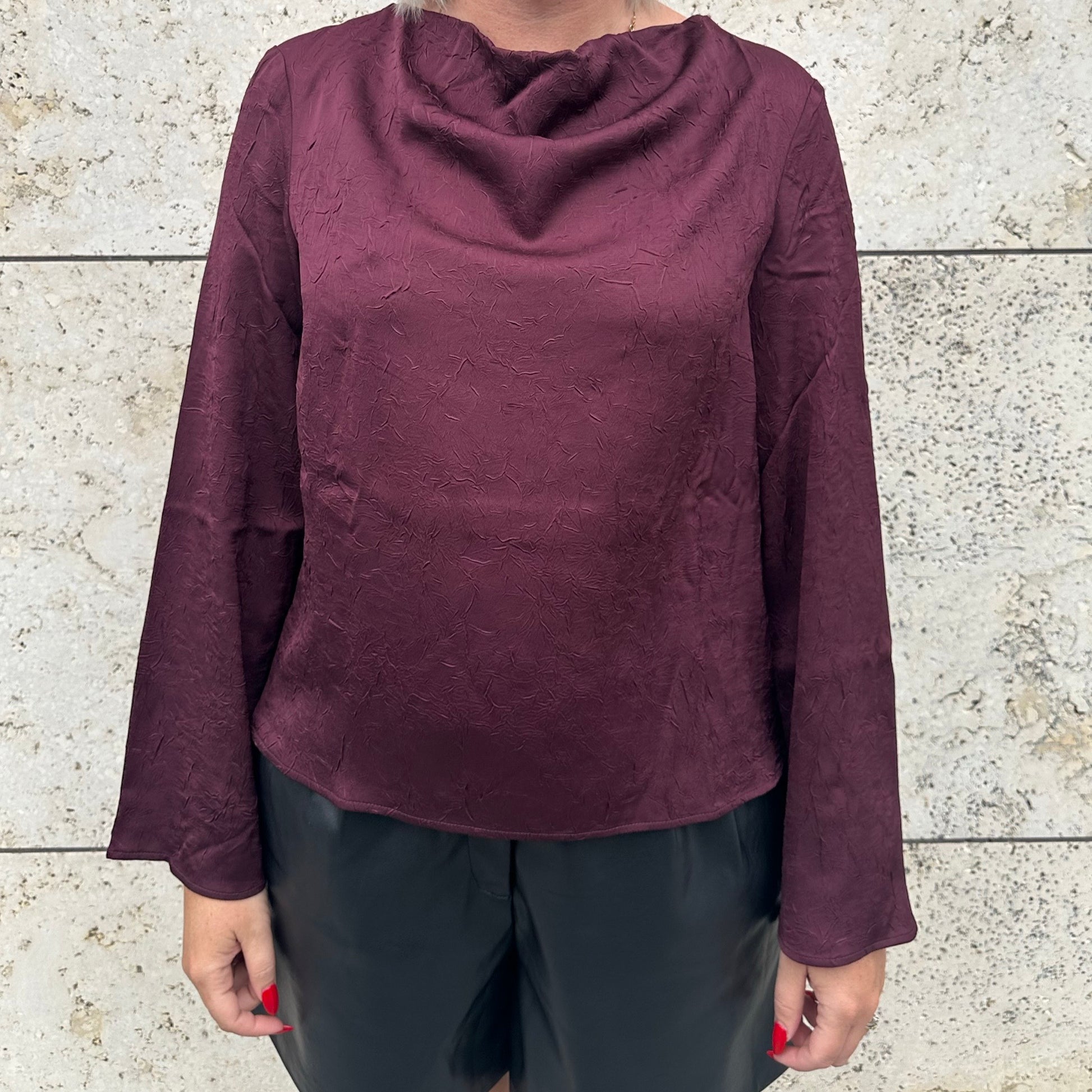 YAS - Yasnimbo LS top s. - bordeaux - Merle og Wilde ApS