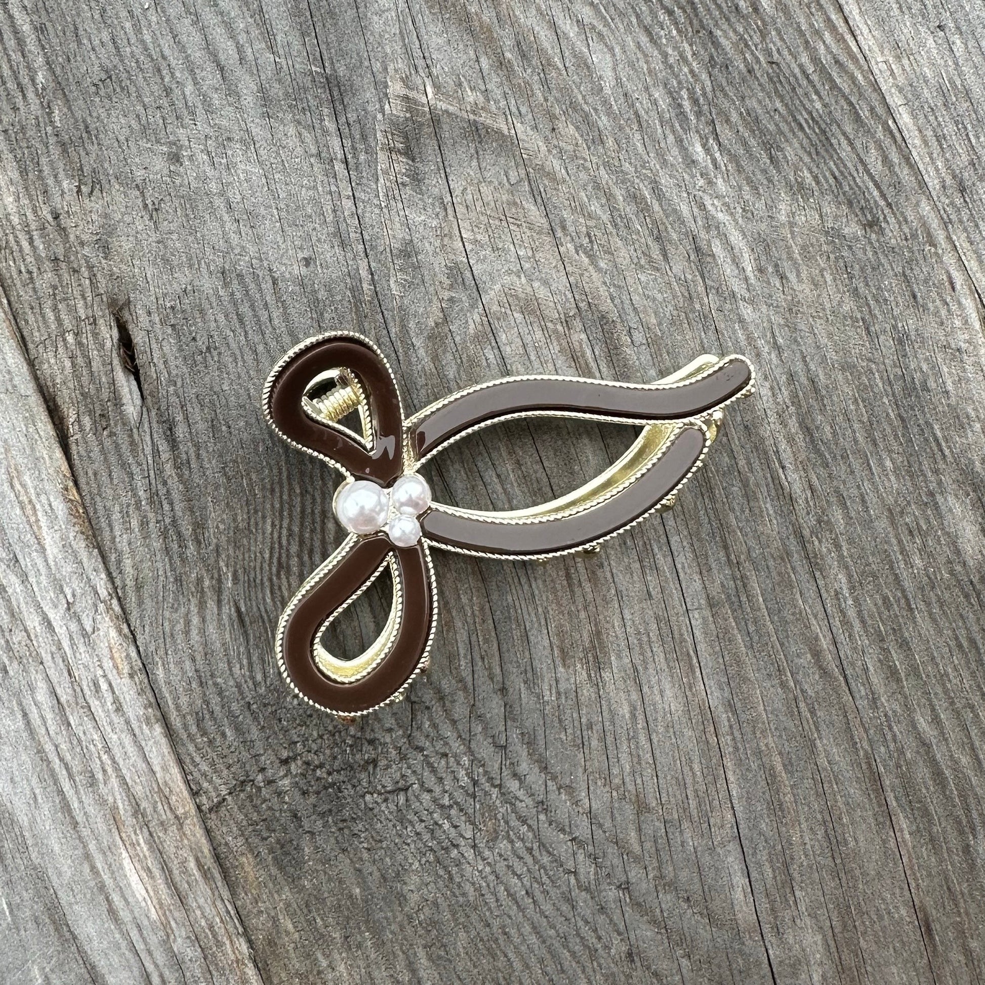 Pieces - PCrine N Bow hairshack - Brown - Merle og Wilde ApS